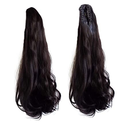 Baal Brown Synthetic Curly Wavy Ponytail Hair Extension for Women & Girls - Instant Long Hair for Parties, Cosplay & Daily Styling
