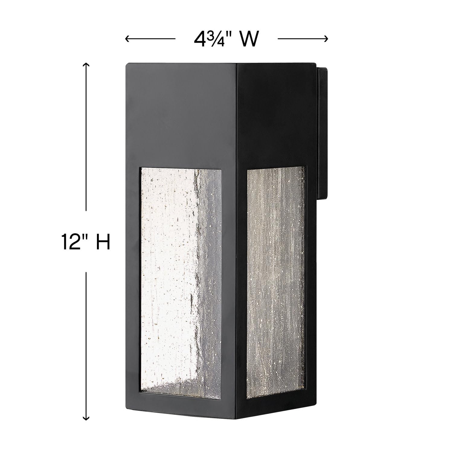 Hinkley Rook Small Wall Mount Outdoor Lantern - Modern Dark Sky Approved 1-Light Exterior Light Fixture with Clear Seedy Glass & Included LED Bulb - Aluminum Satin Black Finish - Perfect for Porch, Patio, Garden & Entryway Lighting