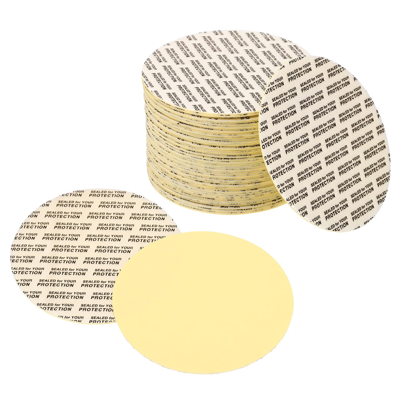 PATIKIL 66mm/2.6 Inch Pressure Sensitive Adhesive Foam Lid Liners - 100 Pack Tamper Resistant Seal with Dustproof Paper Backing for Plastic & Glass Jars - Ideal for Food Storage, Spice Containers, and DIY Bottle Sealing Projects
