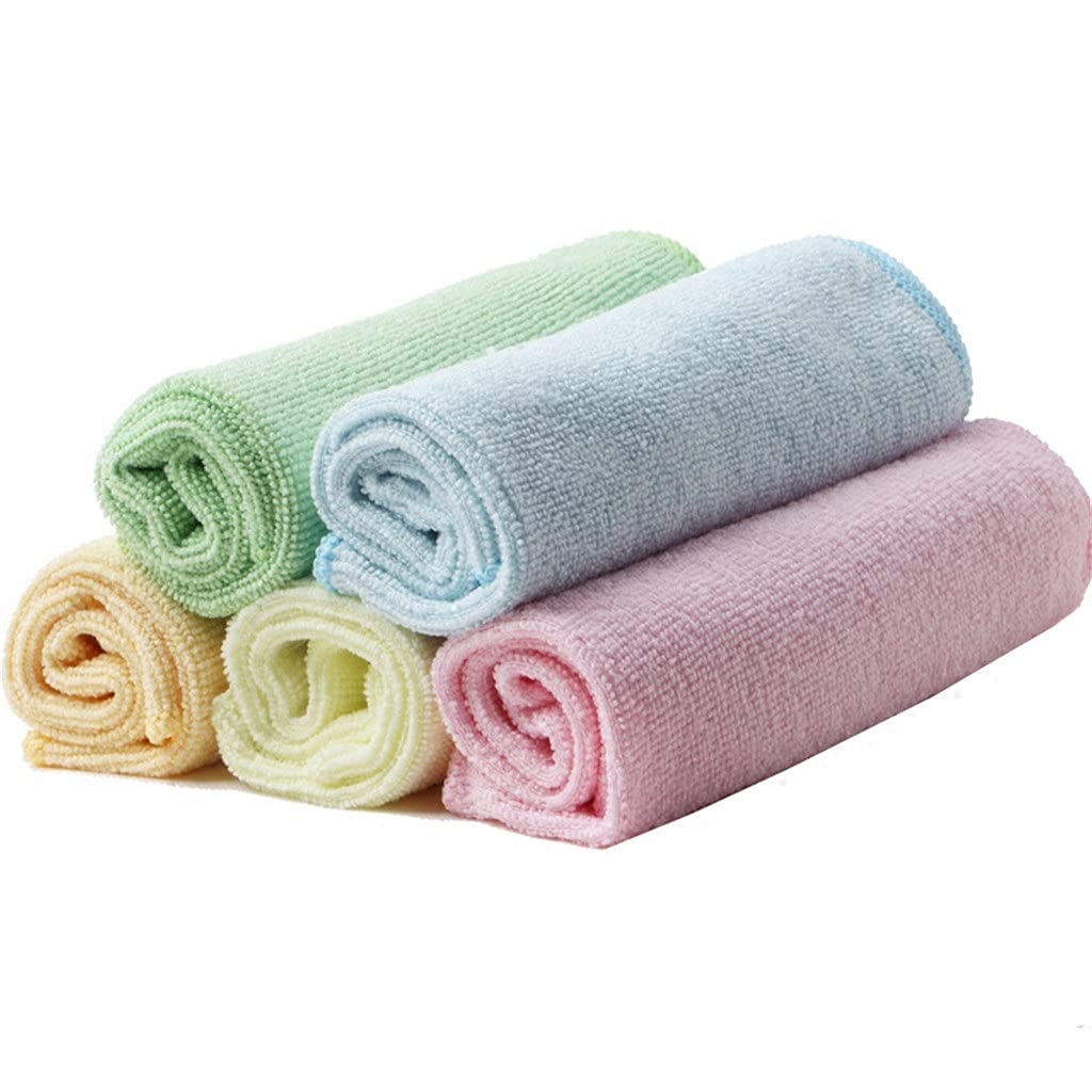 5-Pack Premium Microfiber Kitchen Towels - Super Absorbent & Thickened Cleaning Cloths for Countertops, Dishes & Household Cleaning (27x27cm) - Ideal for Kitchen, Dining & Bathroom Use