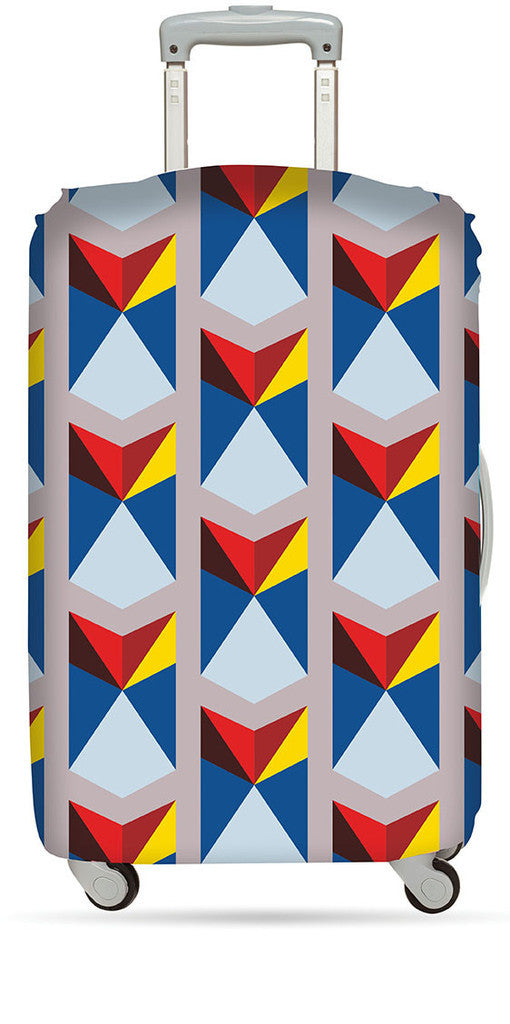 LOQI Geometric Collection Luggage Cover - Stylish & Durable Travel Protector for Suitcases - Perfect for Airports, Vacations & Business Trips