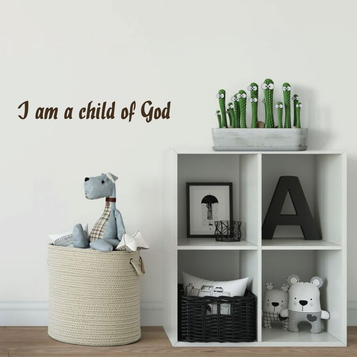 I Am a Child of God - Christian Vinyl Wall Decal for Playroom, Nursery, Kids Bedroom & Church Decor - Inspirational Bible Verse Sticker for Faith-Based Home Decor & Sunday School Classroom