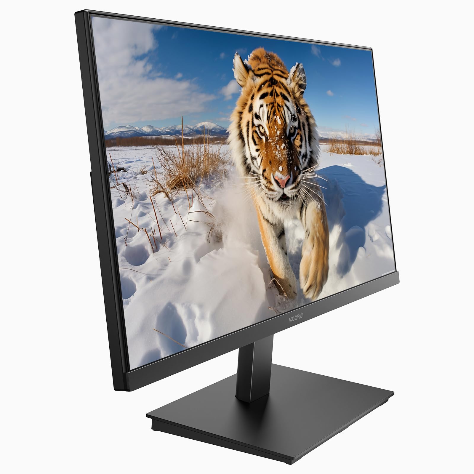 KOORUI 24-inch Gaming Monitor 120Hz Full HD 1080p IPS Display with Adaptive Sync, Ultra-Thin Bezel, VESA Mount, HDMI & VGA Ports - Perfect for Home Office, Gaming, and Entertainment (E2411H, Black)