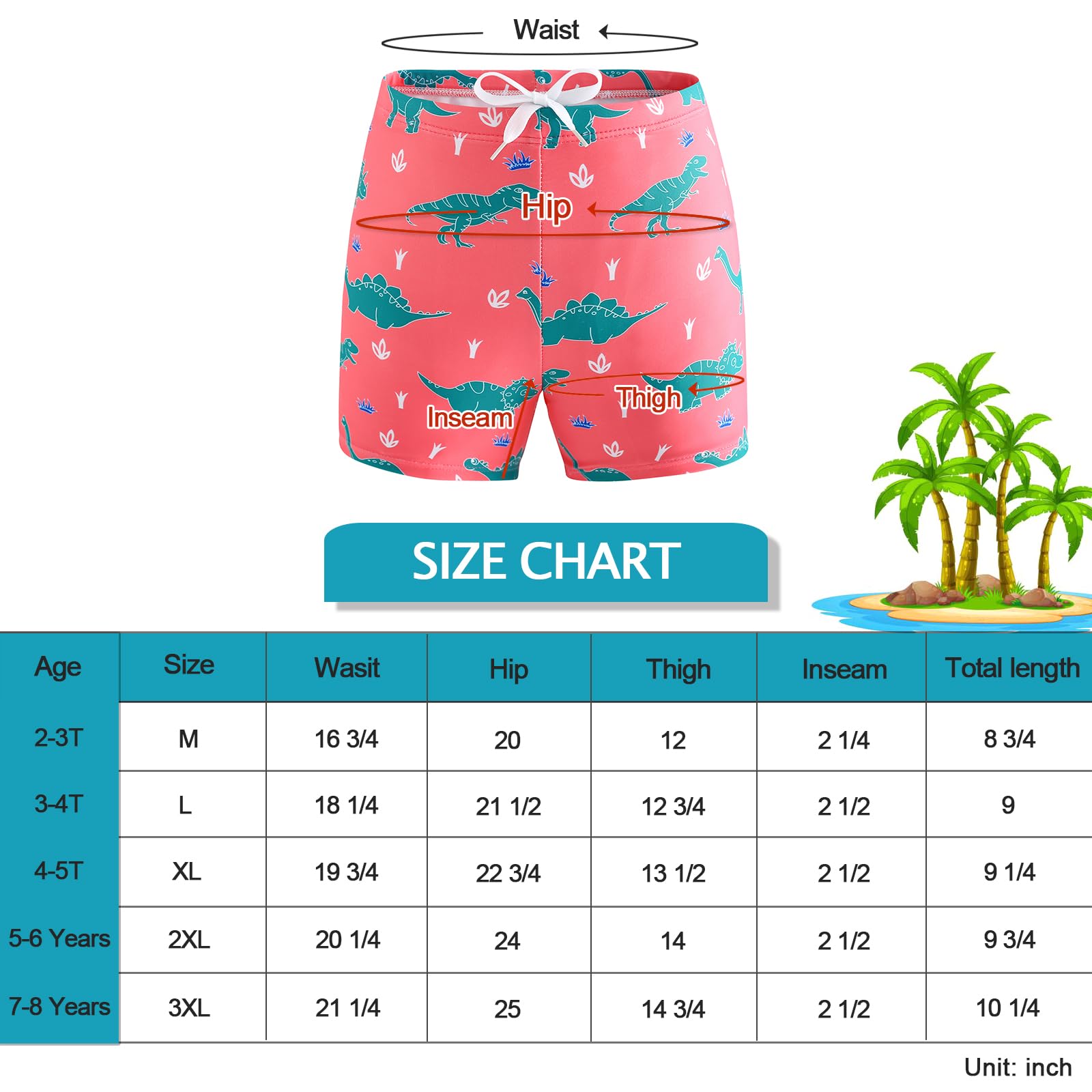 AMIYAN Boys Swim Trunks - Quick Dry Toddler Swim Shorts with UPF Protection | Beach, Pool & Water Play Outfit for Active Kids