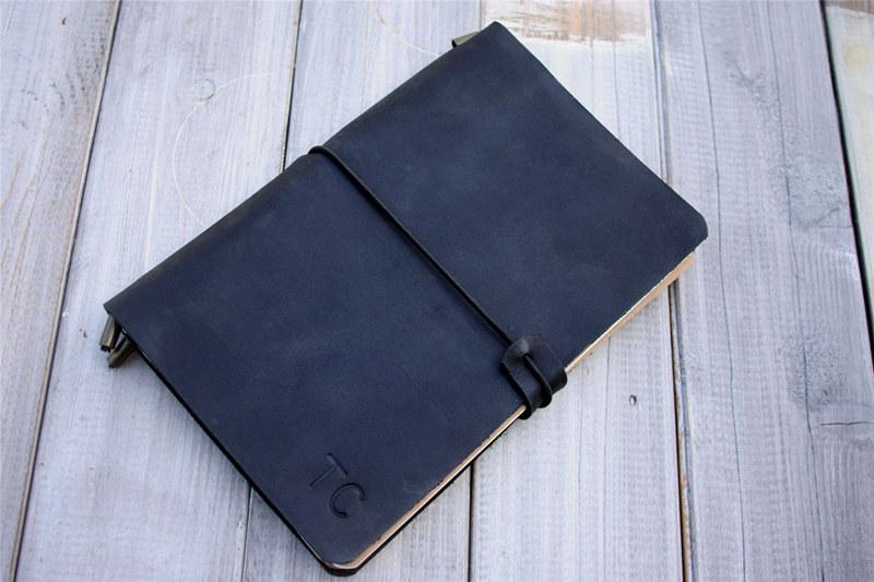 Personalized Black Leather Traveler's Notebook - Refillable Journal for Writing, Sketching & Planning | Perfect Gift for Travelers, Writers & Students | Use for Daily Journaling, Travel Diary & Work Planner