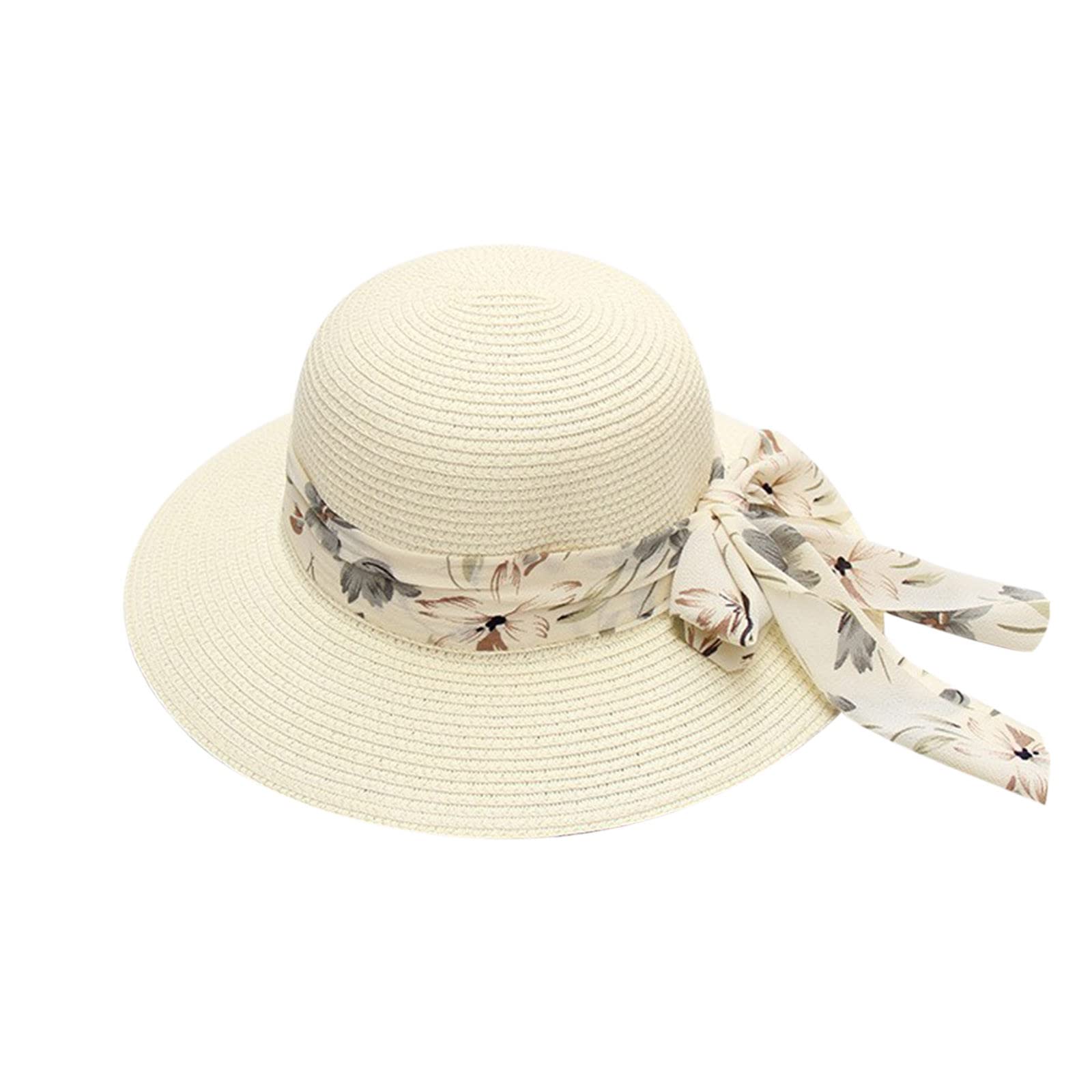Women's Wide Brim Straw Beach Hat - UPF 50+ Sun Protection, Foldable & Packable Summer Sun Hat for Women, Girls, and Men - Perfect for Beach, Pool, Travel, and Outdoor Activities