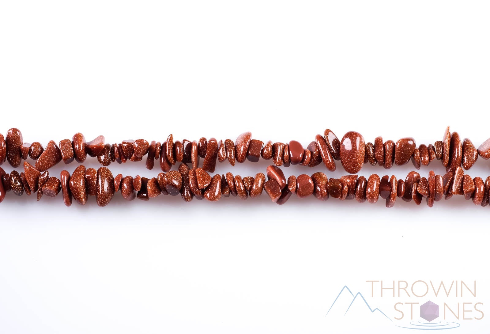 GOLDSTONE Crystal Necklace - Handmade Chip Bead Long Necklace for Women | Boho Jewelry, Layering Necklace, Gift for Her | Perfect for Yoga, Meditation & Spiritual Healing