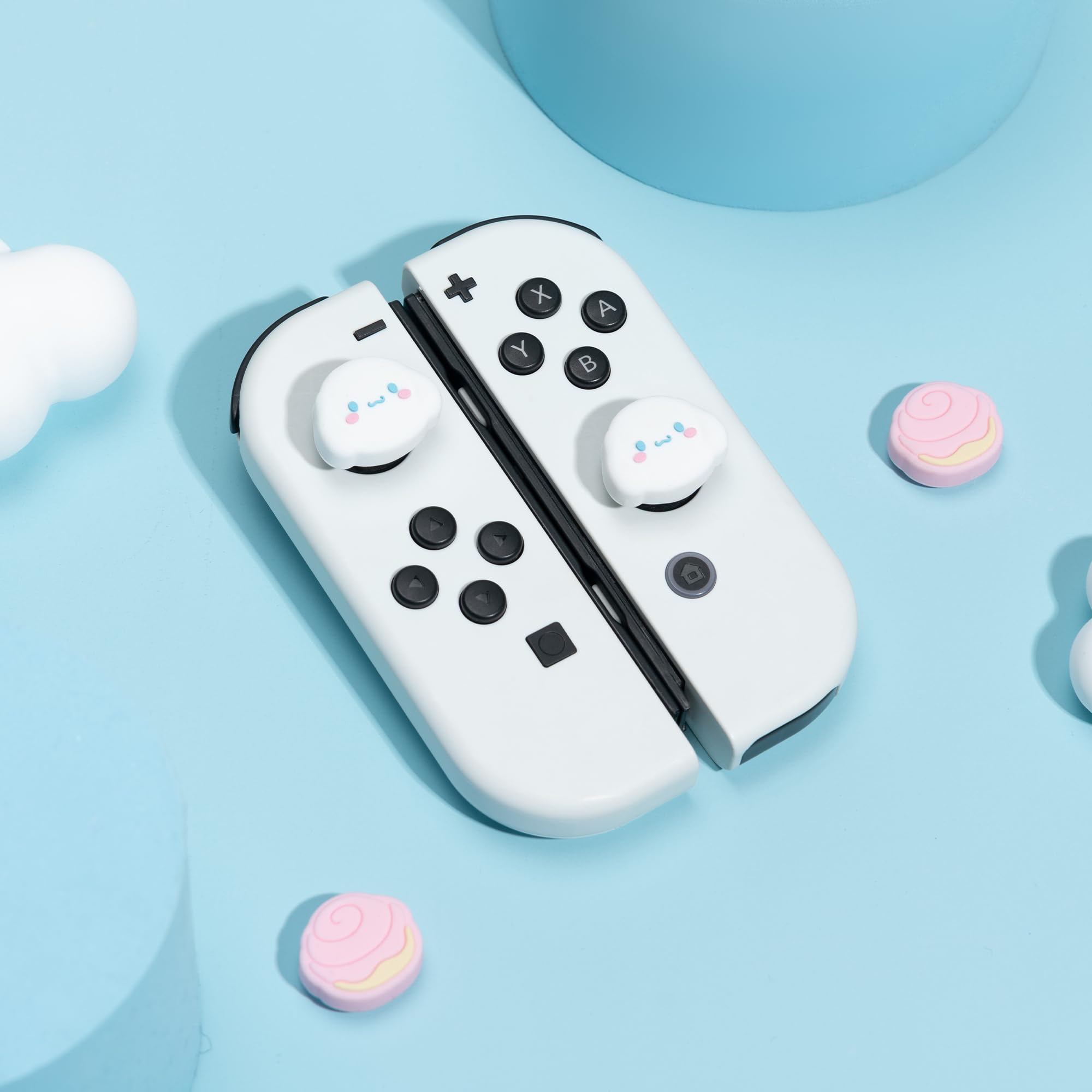 Yocore Soft Silicone Thumb Grips - Cute Thumb Grip Caps for Nintendo Switch/OLED/Switch Lite - Analog Stick Covers (4-Pack) - Perfect for Gaming Comfort & Enhanced Control