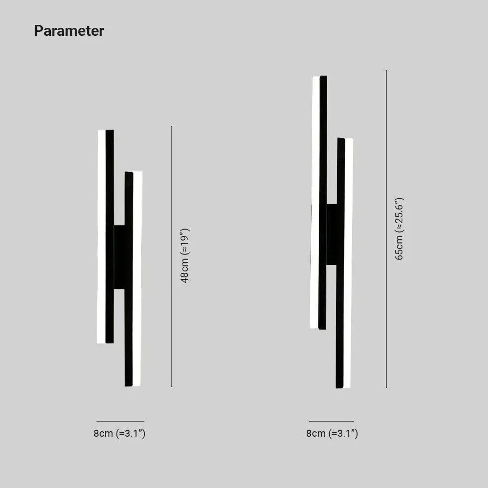 Minimalist Double Linear Dimmable Modern Wall Lights - Contemporary LED Wall Sconce for Bedroom, Living Room, Hallway Lighting - Adjustable Brightness for Ambience and Task Lighting