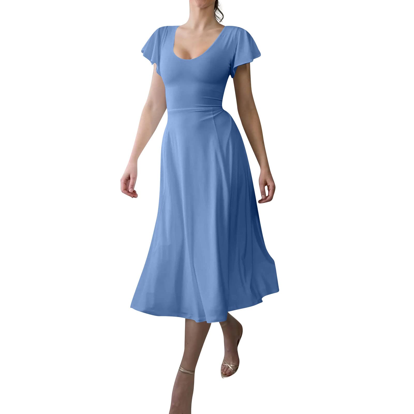 Elegant White Maxi Dress for Women - 2023 Summer Graduation & Cocktail Party Dress with Flying Sleeves | Perfect for Formal Events, Weddings & Special Occasions