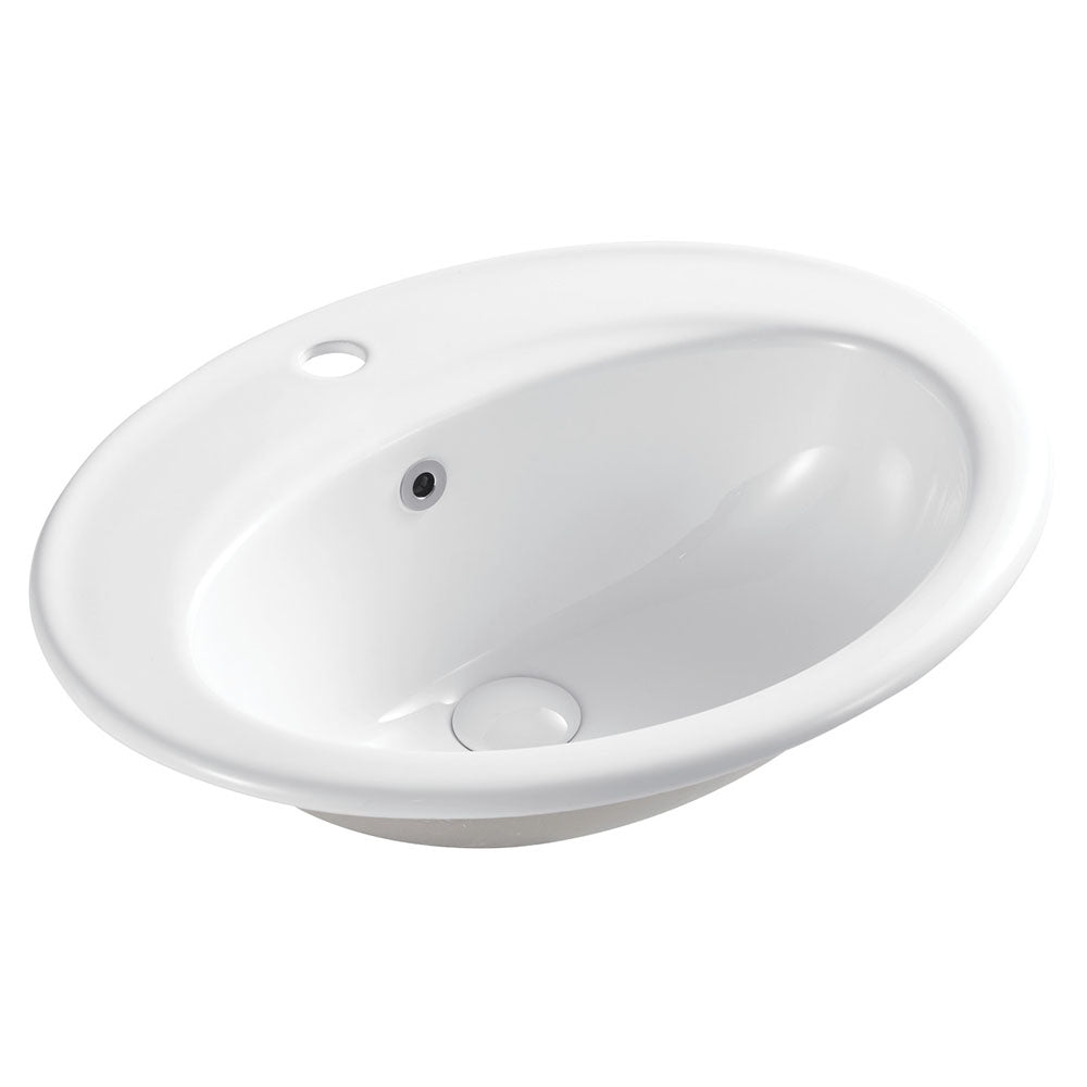 Fienza RB506A White Inset Lacy Basin with Single Tap Hole - Elegant Bathroom Sink for Modern Vanities & Powder Rooms