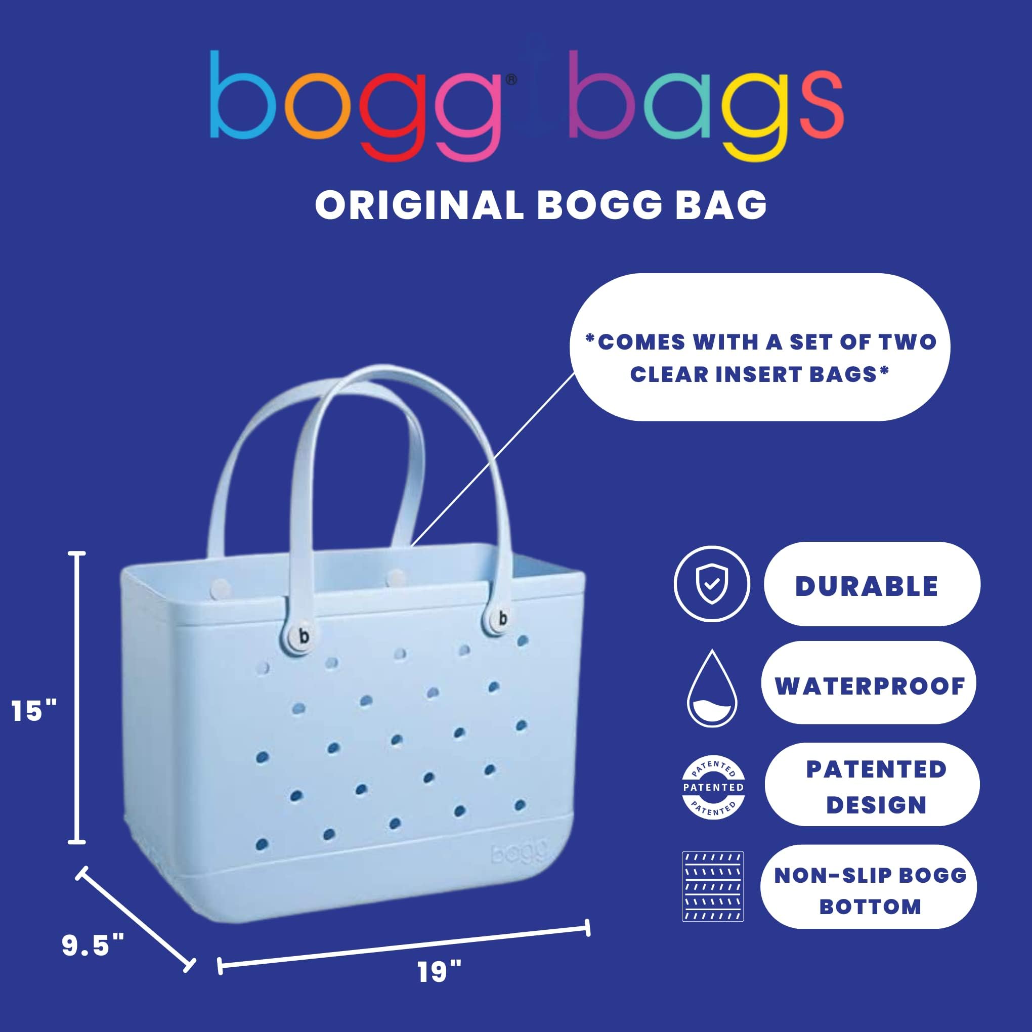 Durable BOGG BAG - Large Waterproof Tote for Beach, Pool, Gym & Travel - Heavy Duty Carryall with Multiple Pockets for Women & Men