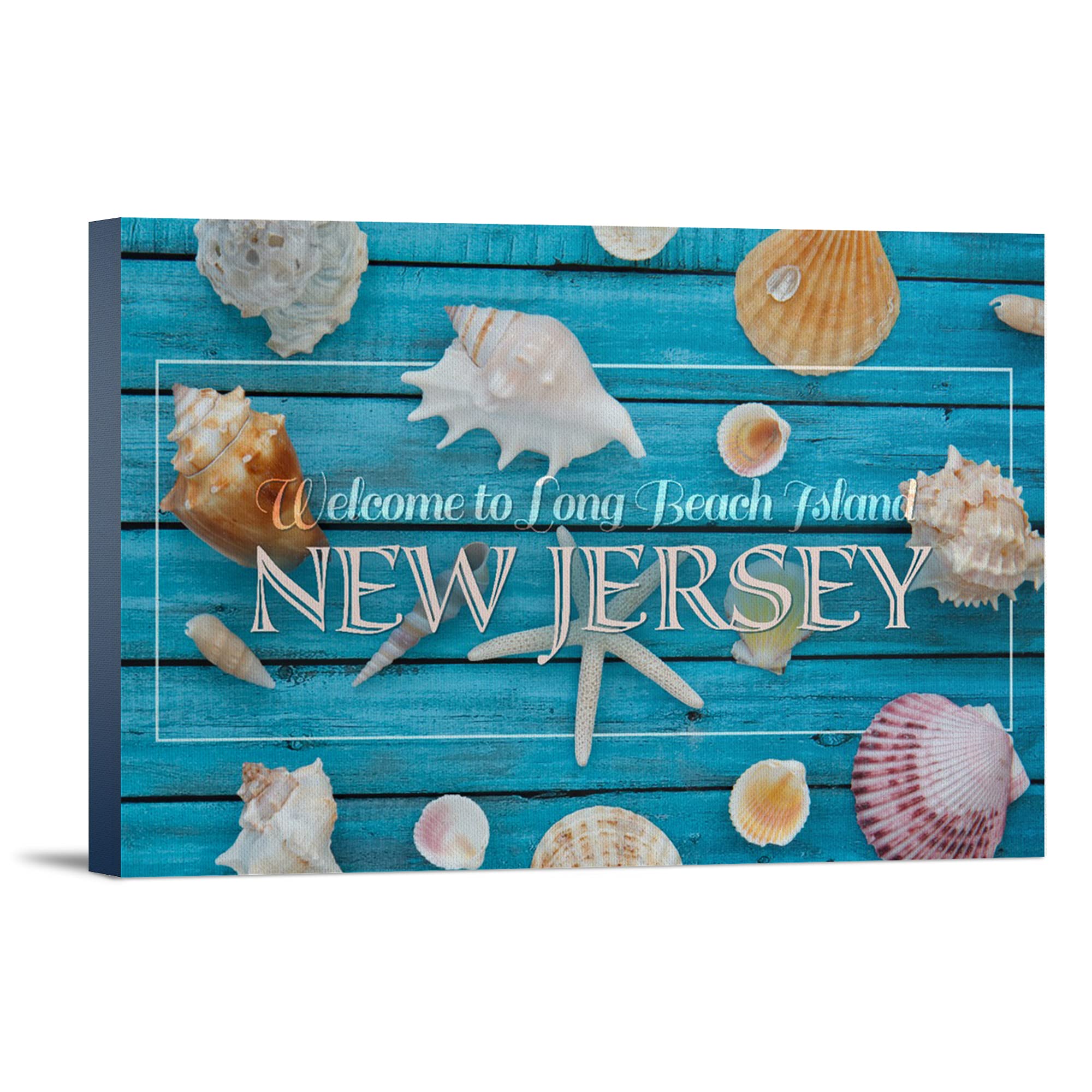 Long Beach Island New Jersey Seashells Canvas Print - 36x24 Gallery Wrapped Stretched Wall Art - Perfect for Coastal Home Decor & Beach House Living Rooms