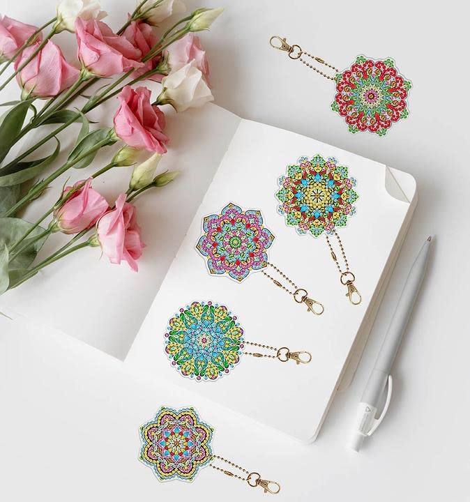 5D Diamond Double Sided Rhinestone Painting Keychain - DIY Wallet Key Ring, Phone Strap & Bag Accessory for Women & Men - Perfect for Gifts, Party Favors and Personal Style Enhancement