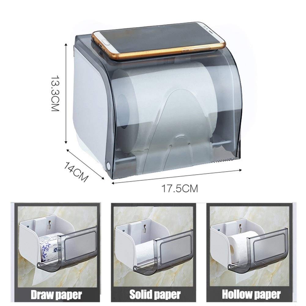 Wall Mounted Self-Adhesive Toilet Paper Holder - No Drill Waterproof Bathroom Tissue Dispenser for Bathroom & Kitchen | Heavy Duty Pet-Proof Design for Home & RV Use