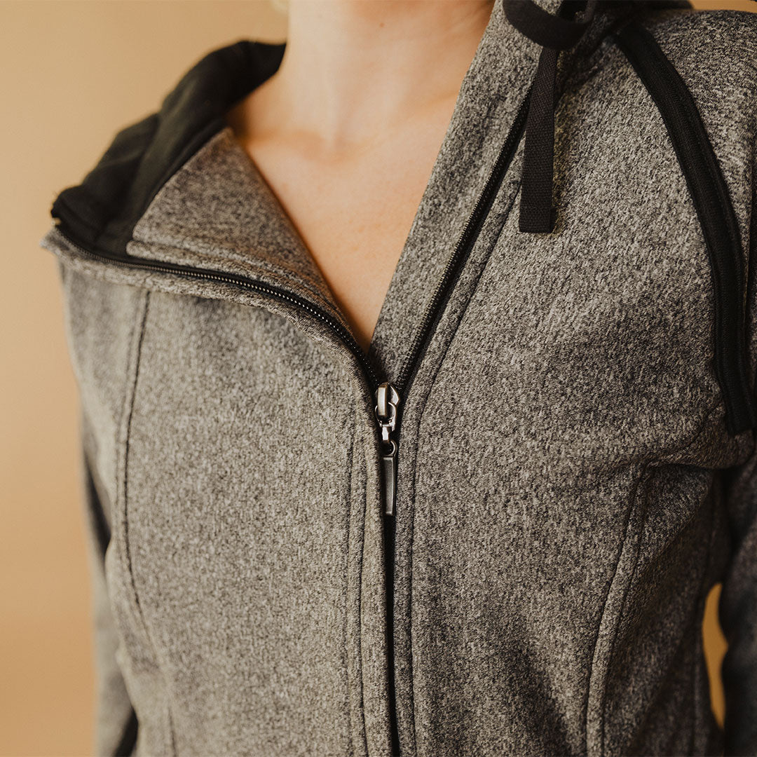 Cascade Jacket for Men & Women - Lightweight Waterproof Windbreaker with Hood - Heather Grey Outdoor Hiking & Travel Jacket