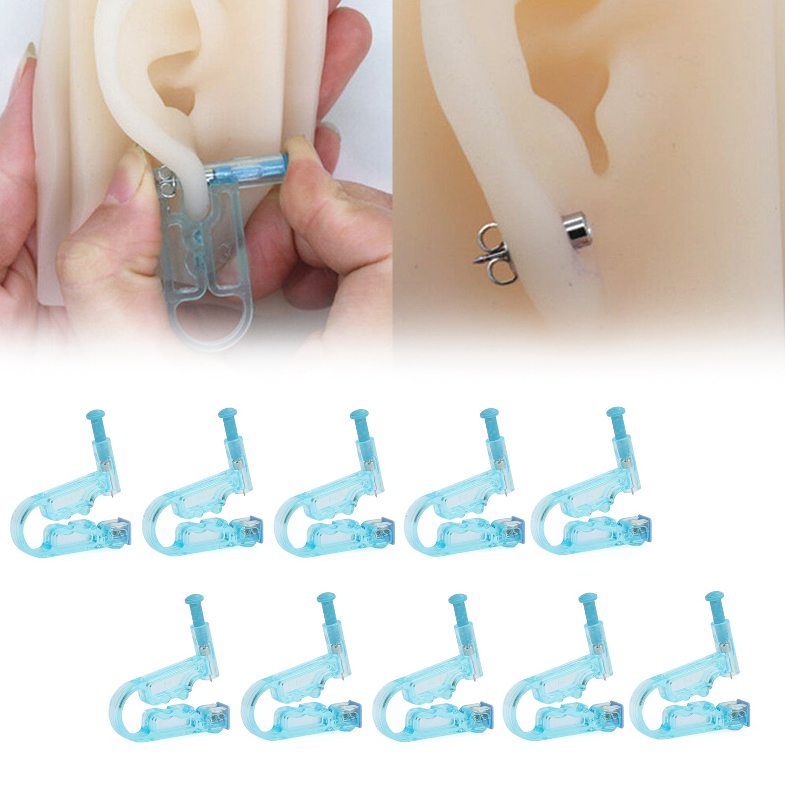 10pcs Disposable Ear Studs for Piercing Gun - Professional Ear Piercing Tool Kit for Safe & Hygienic Ear Piercing at Home or Salon | Perfect for First-Time Piercing, Jewelry Replacement & Professional Use