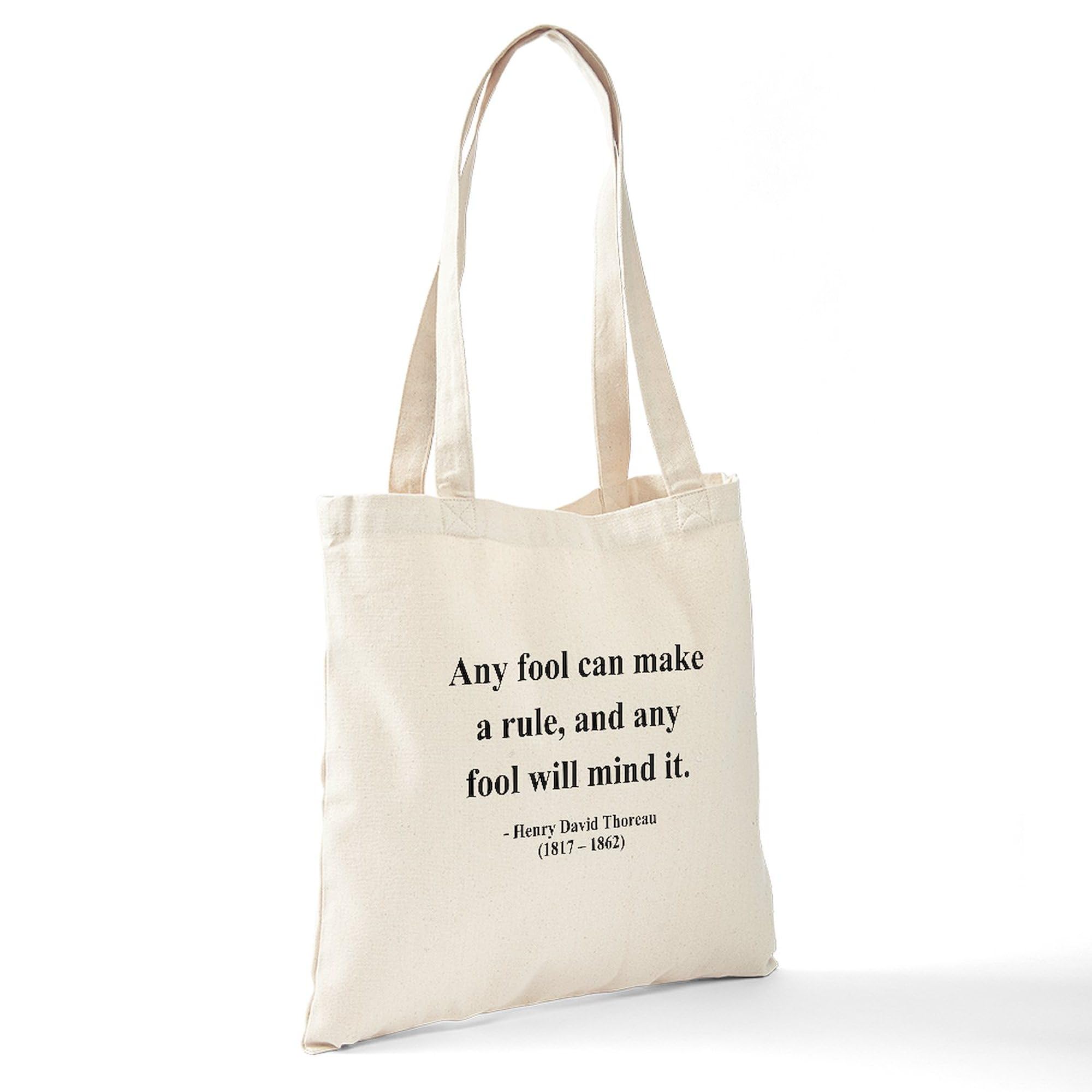 Henry David Thoreau 11 Tote Bag - Natural Canvas Reusable Shopping Bag for Groceries, Beach & Everyday Use | Eco-Friendly Cotton Tote with Quote Design