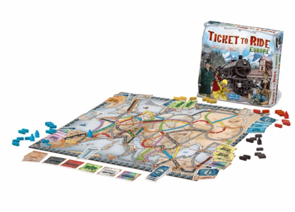 Ticket to Ride: Europe Board Game by Days of Wonder | 2-5 Players | Family Board Game (30-60 Min Playtime) | English Version | Perfect for Family Game Night & Kids Ages 8+ | Strategy Game for Train Enthusiasts & Travel Lovers