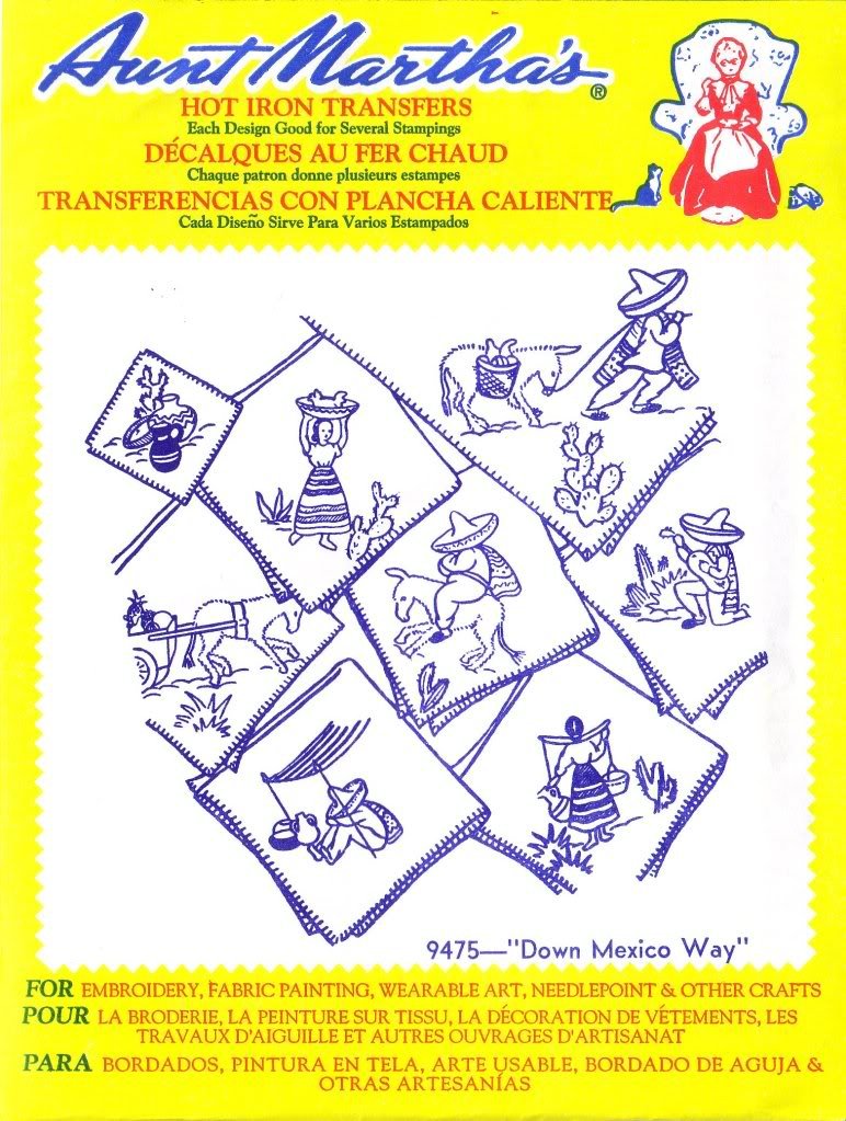 Aunt Martha's Hot Iron Embroidery Transfer Patterns - Mexican Folk Art Designs for DIY Sewing & Quilting Projects | Perfect for Home Decor, Clothing Embellishment, and Crafting Gifts