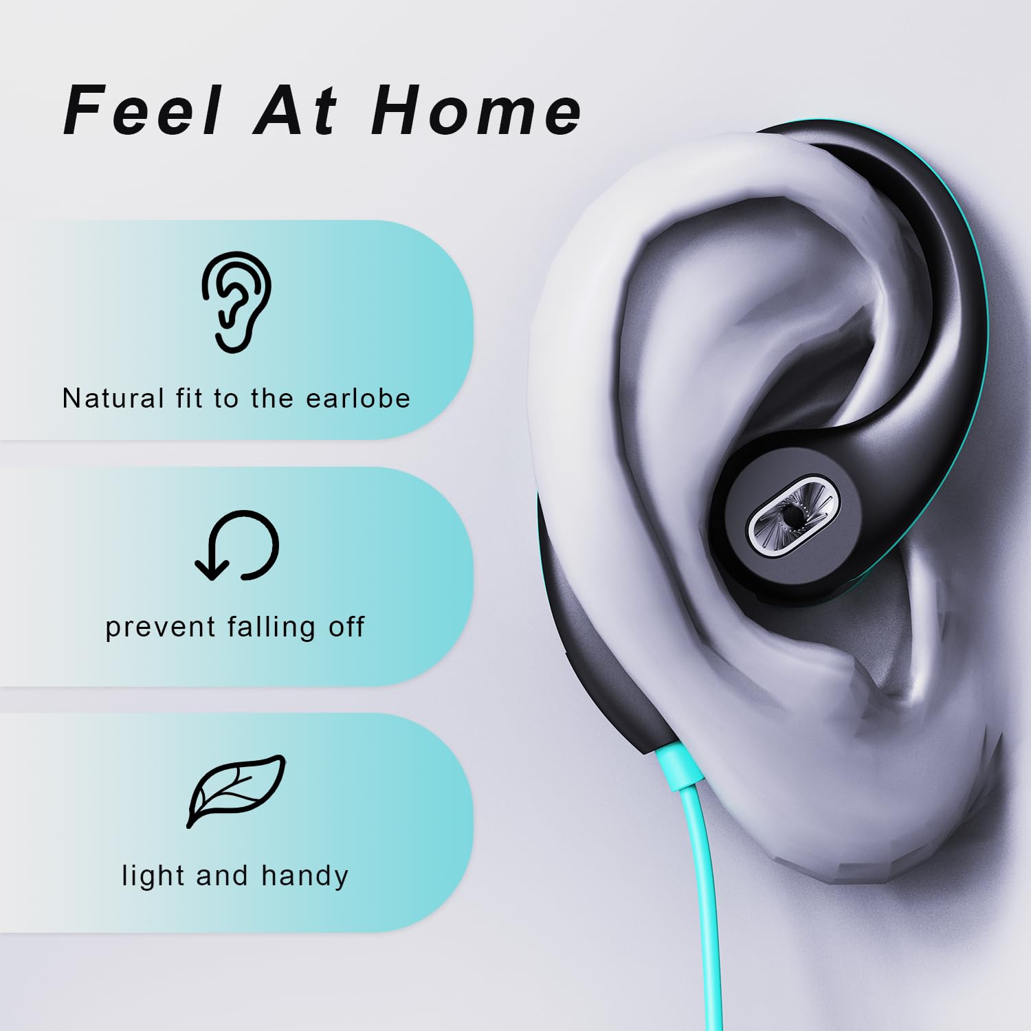 Mucro Sport Wired In-Ear Headphones with Over-Ear Hook - Secure Fit Running & Workout Earbuds - 3.5mm Jack Compatible with Smartphone, Laptop, Tablet, MP3 - Perfect for Gym, Jogging & Outdoor Activities