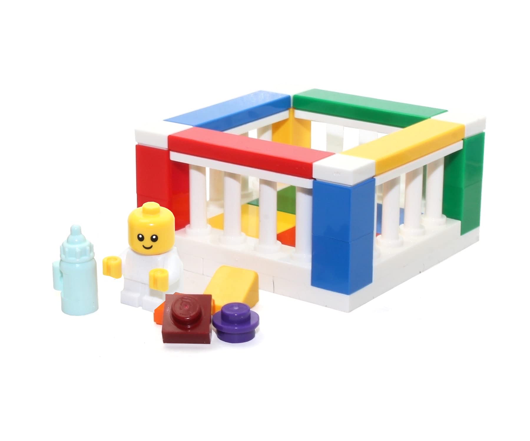 **LEGO City Minifigure - Baby in Colorful Playpen with Toys | Cute Collectible Building Block for Kids | Perfect for Playtime, Gifts & LEGO City Displays**