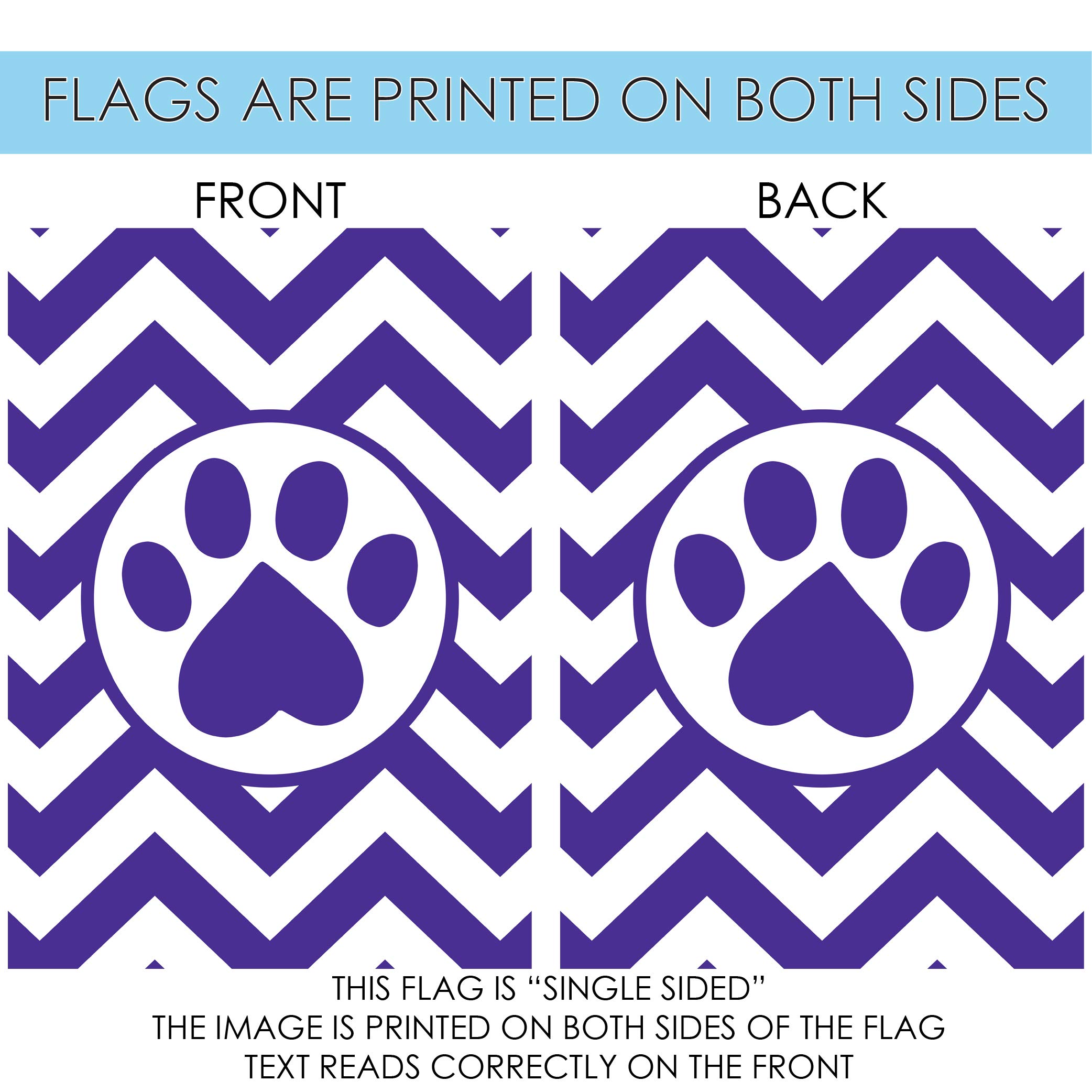 Toland Home Garden 109508 Chevron Paw Print Flag - 28x40 Inch Double Sided Dog Cat Pet Yard Flag - Weatherproof Outdoor House Decoration for Garden, Porch & Walkway