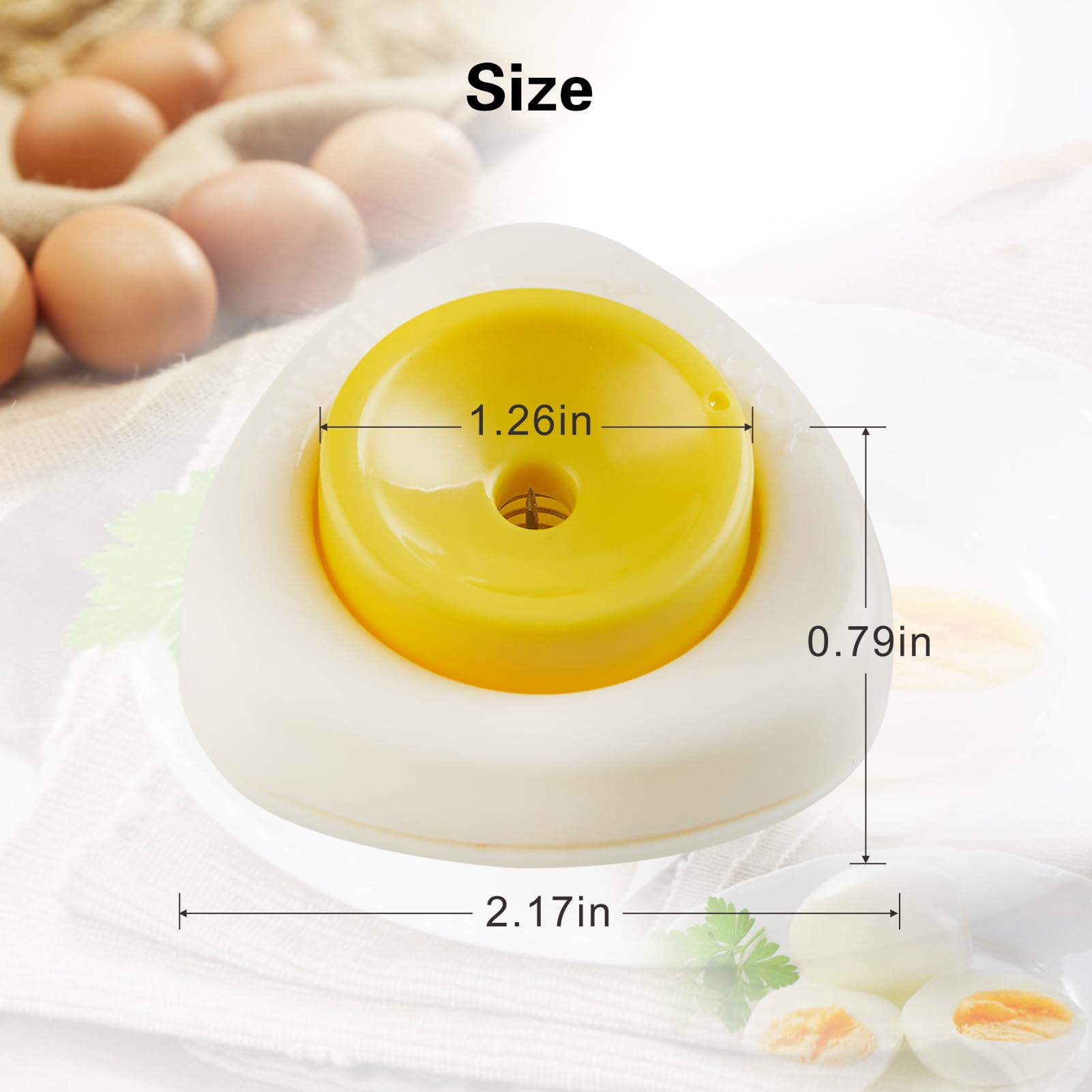 Premium Egg Piercer Tool with Retractable Sharp Pin - 2 Pack Yellow Egg Hole Poker & Separator for Hard Boiled & Raw Eggs - Includes Free Spoon - Perfect for Baking, Cooking & Meal Prep