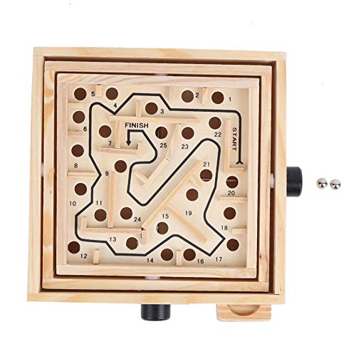 Wooden Maze Puzzle Board - Interactive Brain Teaser Game for Kids & Adults - Educational Maze Toy for Children & Family Fun - Perfect for Stress Relief & Cognitive Development