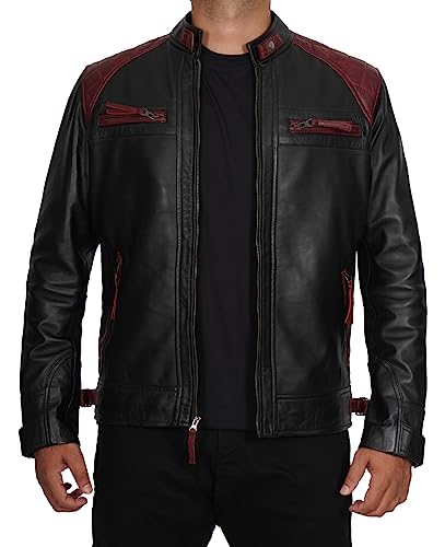 Black - Rollins Biker Leather Jacket