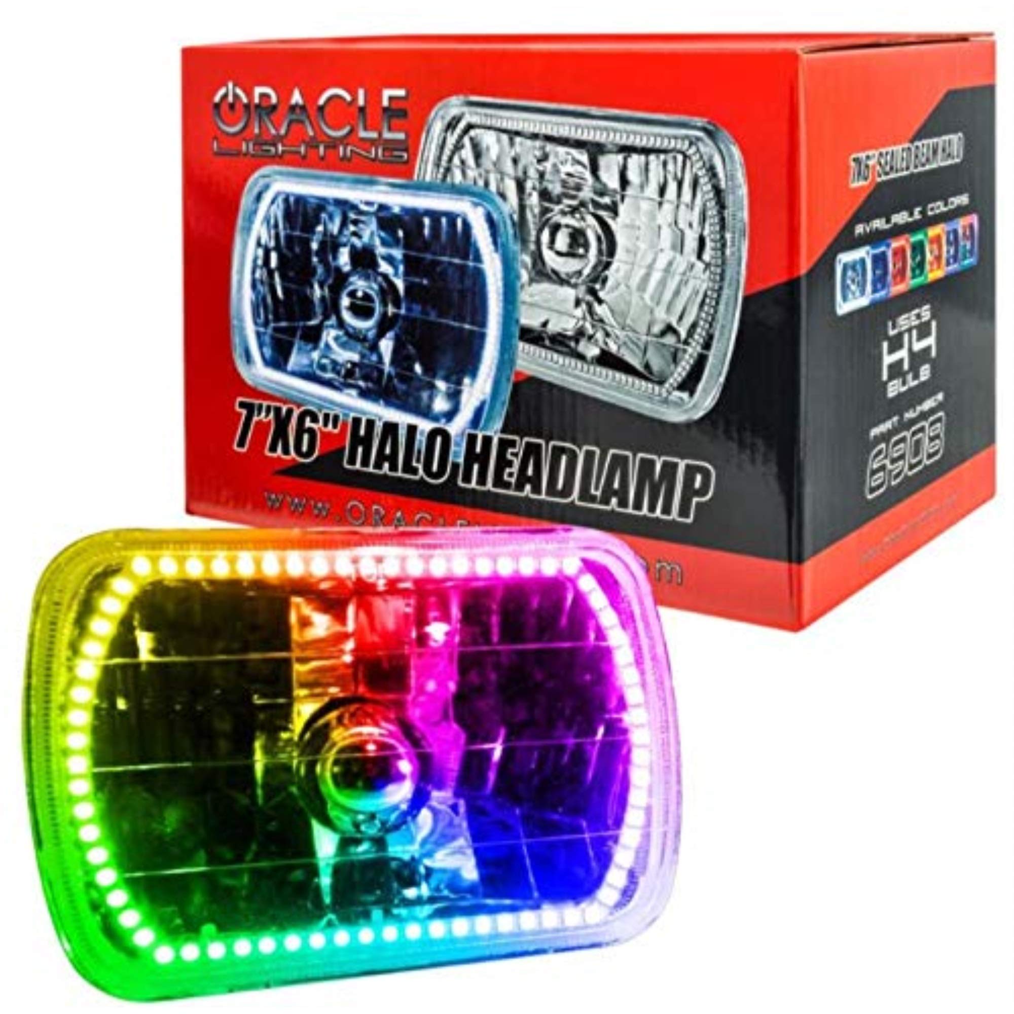 Oracle Lighting 6908-333: 7X6 Inch Sealed Beam Pre-Installed LED Lights with ColorShift Halo - Perfect for Car Headlight Upgrades & Custom Vehicle Lighting