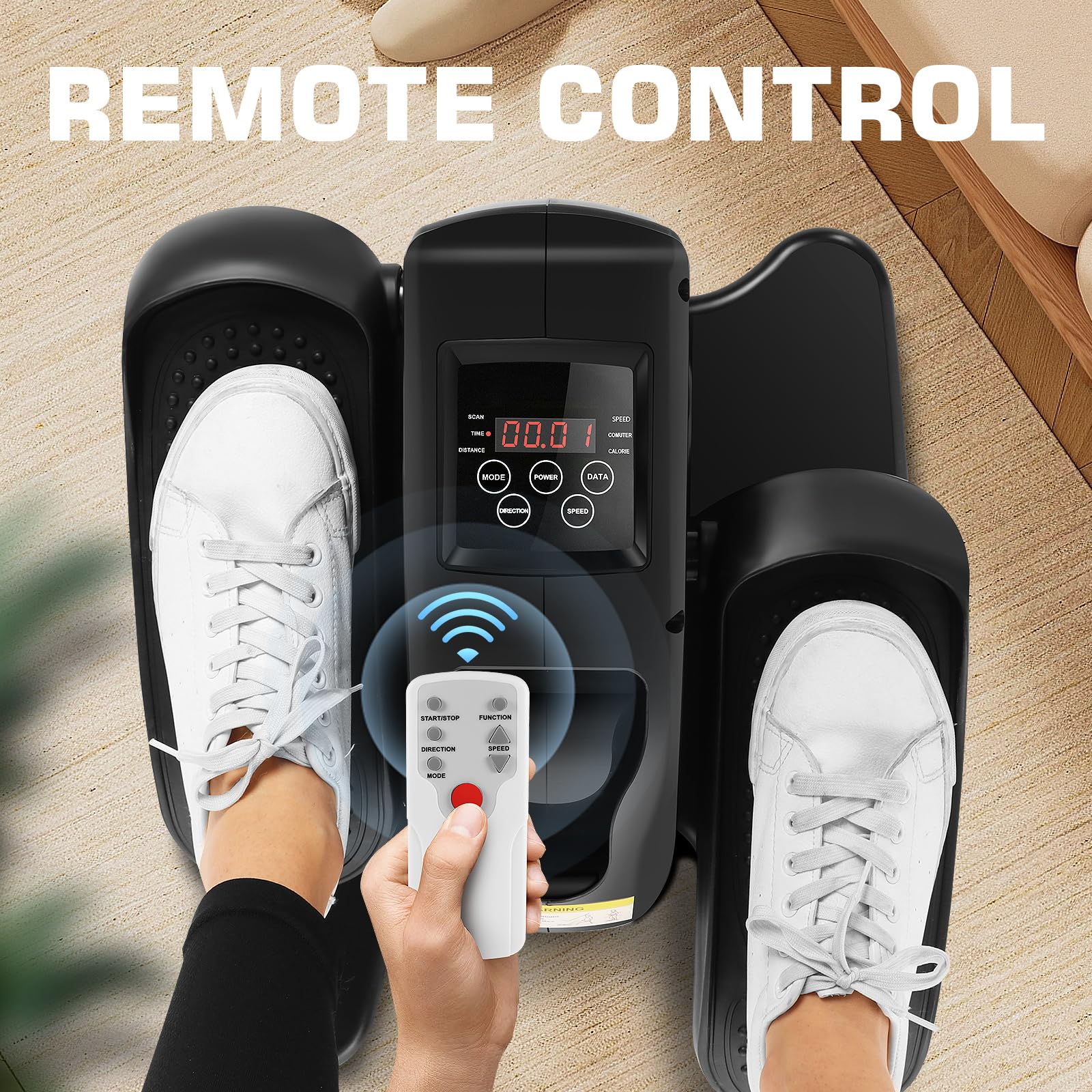ANCHEER Under Desk Elliptical Machine - Electric Seated Pedal Exerciser for Home & Office, Mini Elliptical Trainer with LCD Display & Remote Control - Ideal for Seniors, Physical Therapy & Low-Impact Workouts While Sitting at Desk or Watching TV