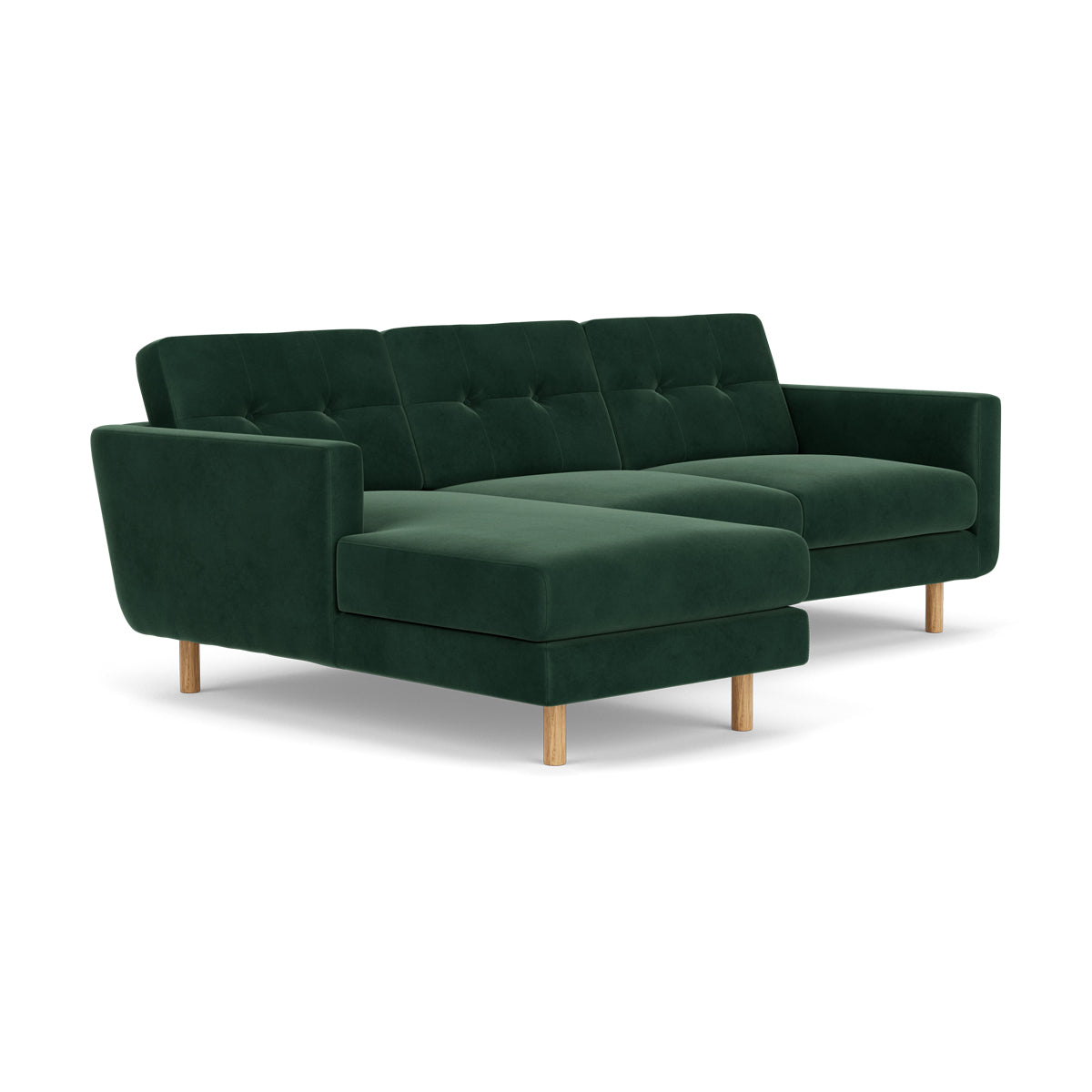 Luxury Conrad Velvet Left Chaise Sofa - Modern Sectional Couch for Living Room, Lounge & Home Theater | Soft Upholstered Furniture with Tufted Back & Sturdy Wooden Frame