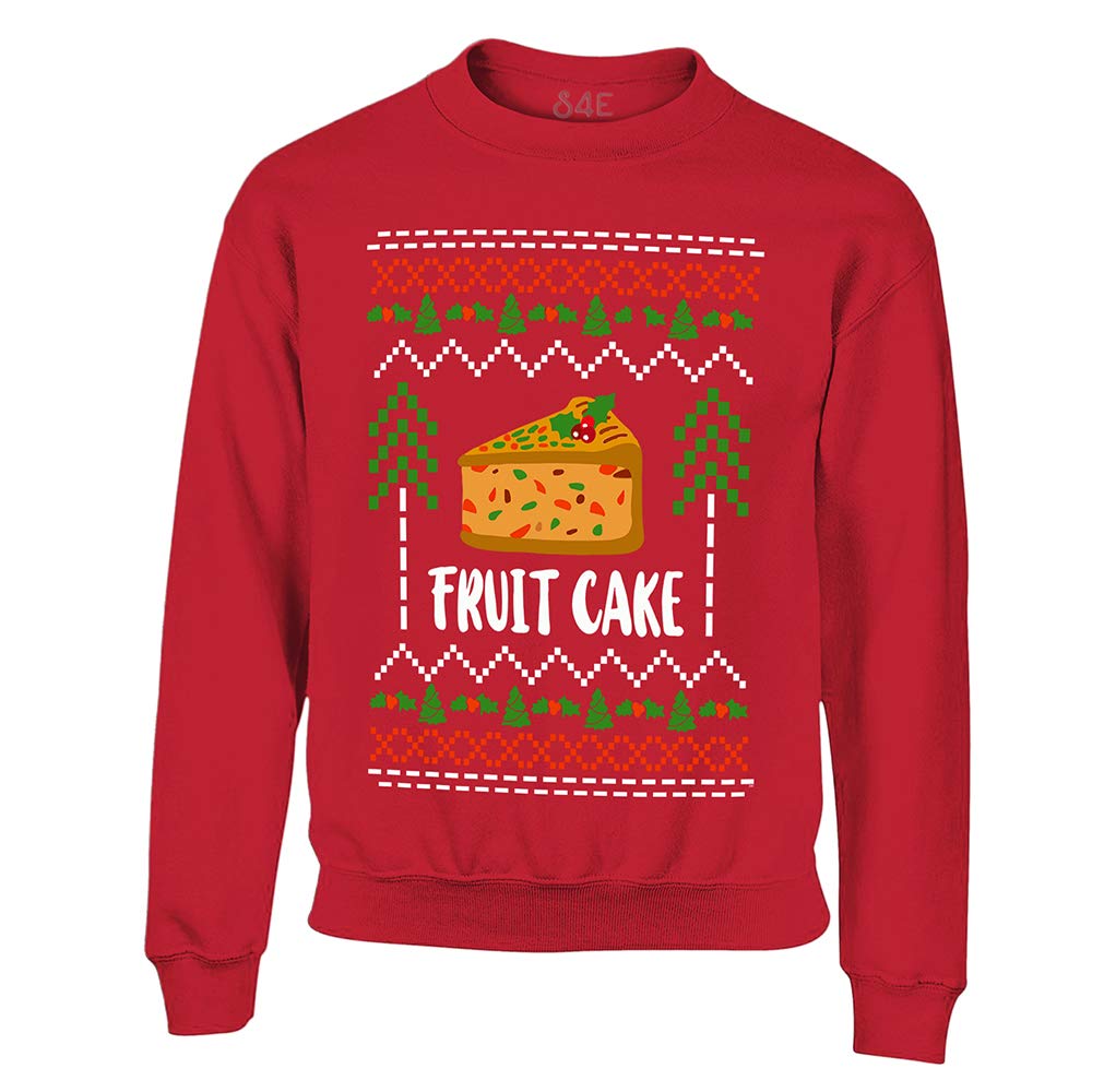 Ugly Christmas Sweater S4E Fruit Cake Design - Festive Holiday Crewneck Sweatshirt for Christmas Parties & Family Gatherings