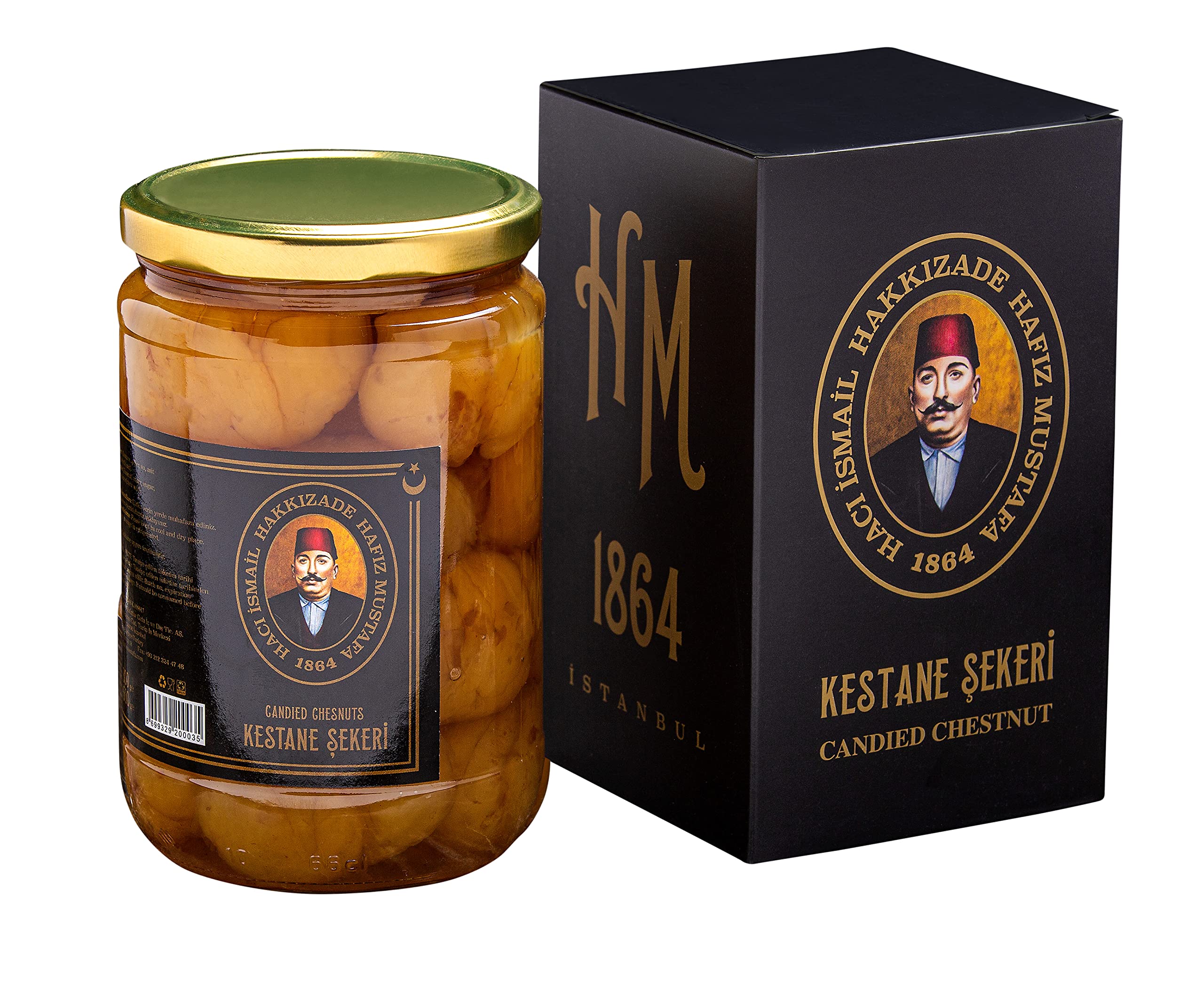 Hafiz Mustafa 1864 Istanbul Turkish Delight - Assorted Turkish Sweets & Candied Chestnut in Jar - Perfect Dessert Snacks & Gift for Birthday, Christmas - Ideal for Parties, Holidays & Special Occasions