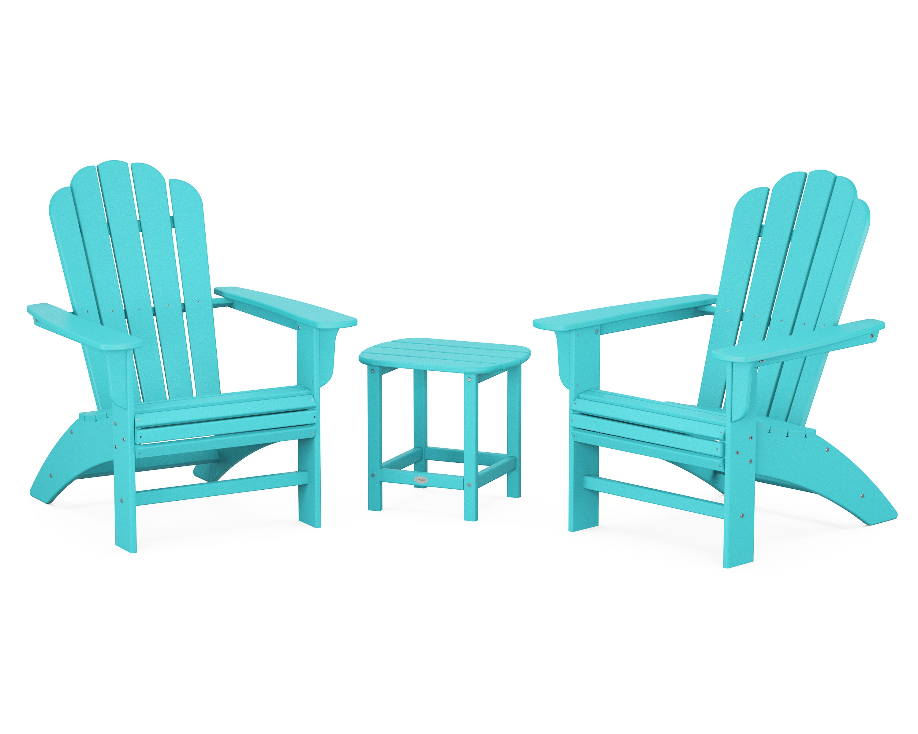 POLYWOOD Country Living Cottage Curveback Adirondack Chair 3-Piece Outdoor Patio Set - Perfect for Garden, Poolside & Backyard Relaxation
