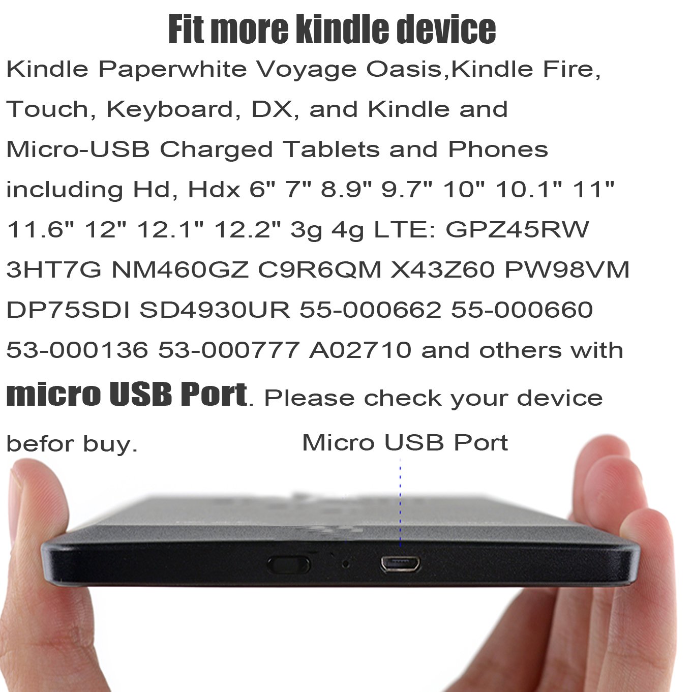 3-Pack 5ft Micro USB Cables - Compatible with Kindle Fire HD, Paperwhite, Touch, Keyboard & DX - Fast Charging & Data Sync - Perfect for Home, Office & Travel Accessories