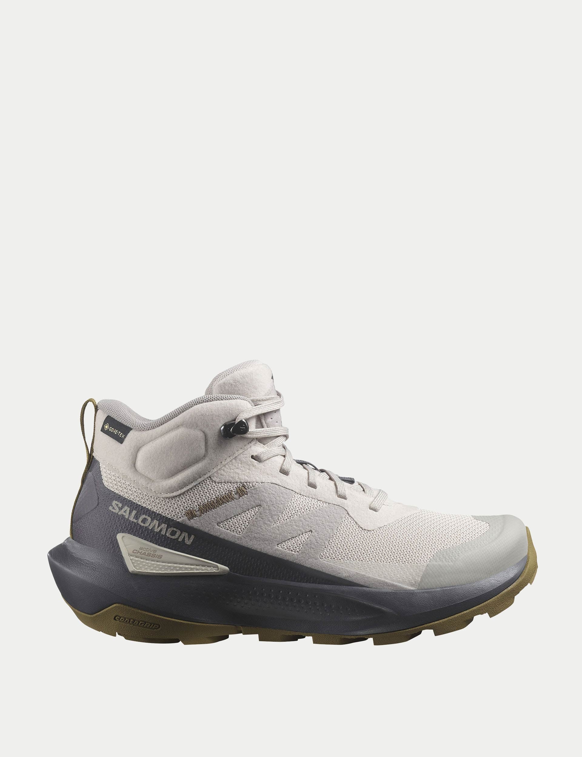 Elixir Activ Mid Gore-Tex Hiking Boots for Men - Waterproof & Breathable - Silver Cloud/Nine Iron/Gothic Olive - Perfect for Outdoor Adventures & Trail Running