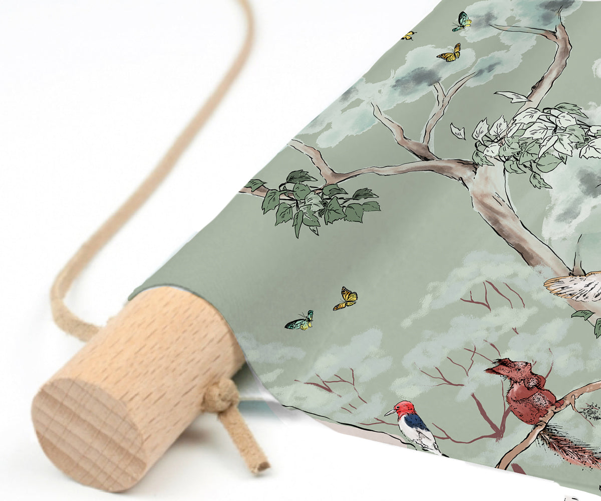 Magical Forest Green Textile Poster - Nature Inspired Wall Art for Home & Office Decor