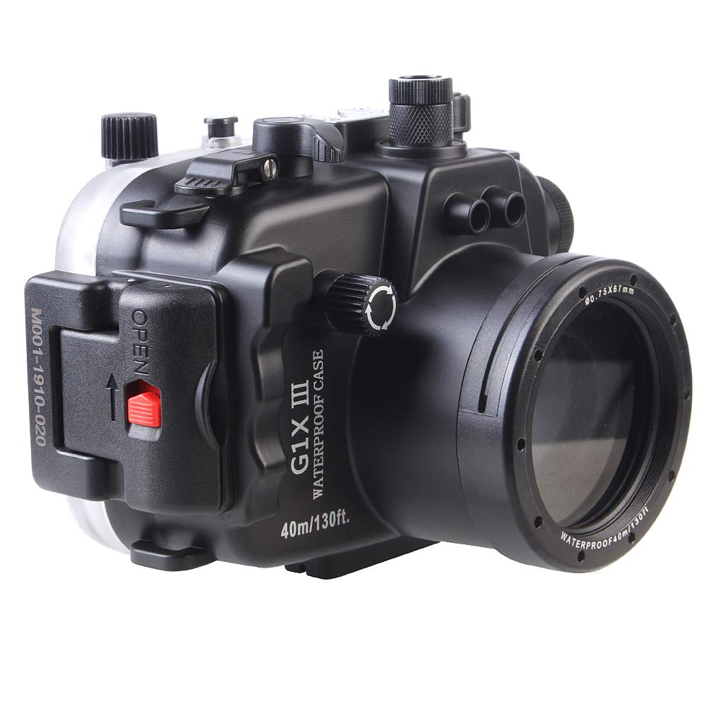 40m/130ft Waterproof DSLR Camera Housing for Canon G1X Mark III - Underwater Photography Case for Scuba Diving, Snorkeling & Marine Exploration