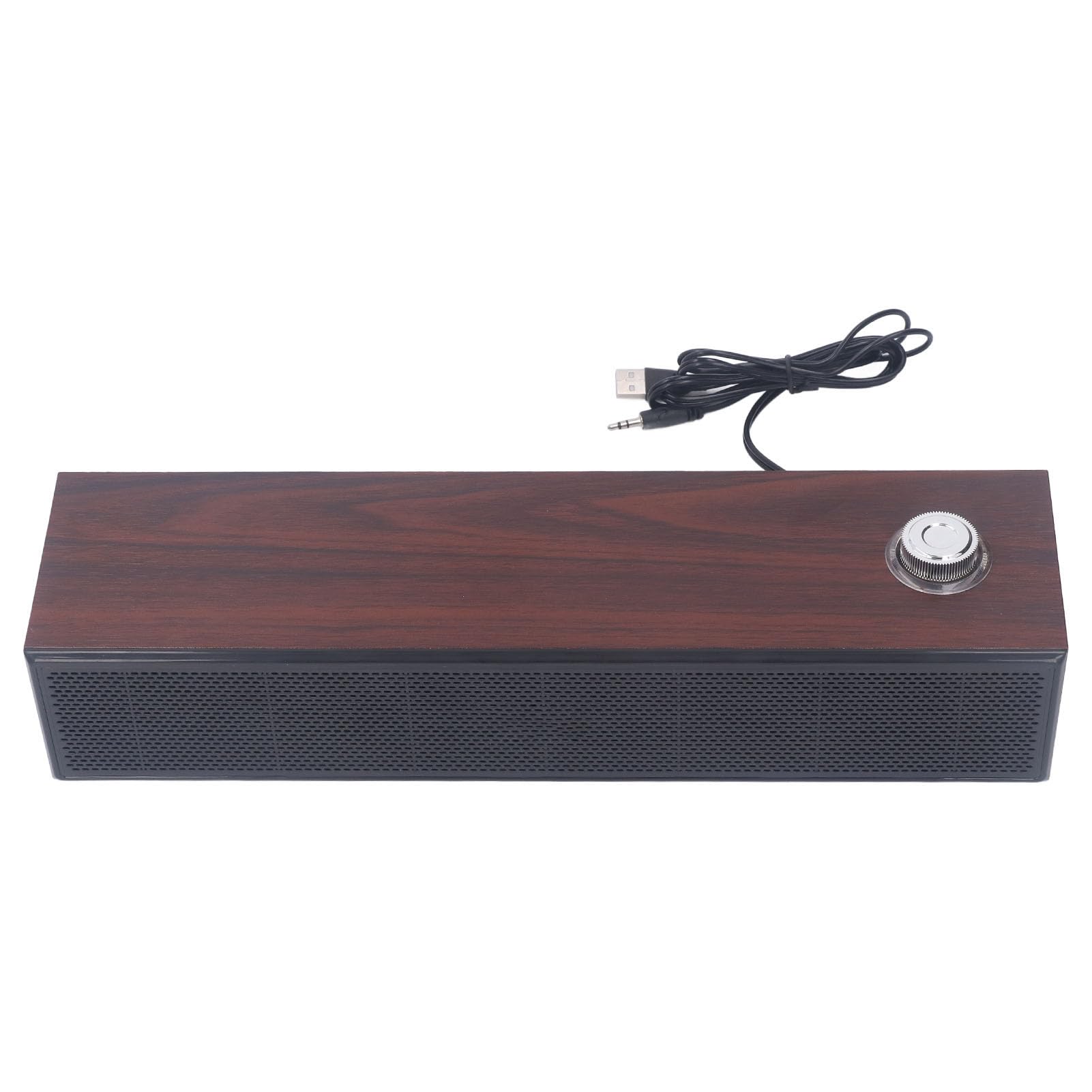 Annadue Wooden HiFi Stereo Computer Speakers - USB Powered Desktop Soundbar with AUX Input, Wired PC Speakers for Laptop, Monitor, Tablets - Perfect for Home Office, Gaming, and Multimedia Use