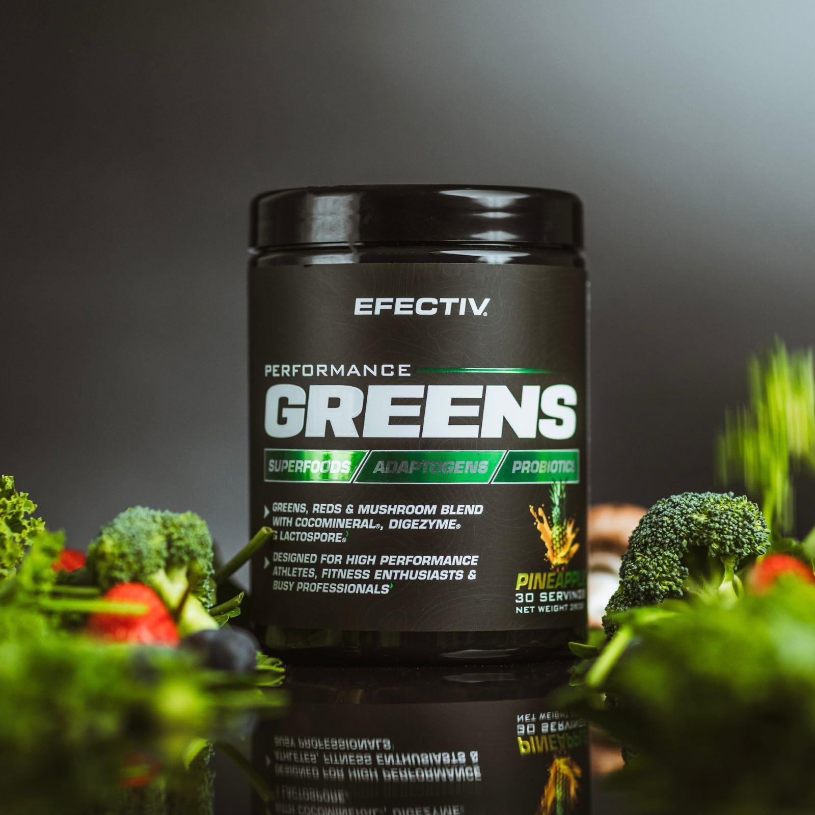 Efectiv Nutrition Performance Greens Powder 390g - Superfood Supplement for Energy, Digestion & Immunity - Perfect for Athletes & Active Lifestyles