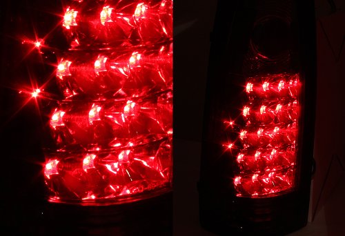1998-1998 Chevy GMC C10 Truck LED Tail Lights - Red Lens Altezza Style Chrome Housing - Perfect for Restoration & Custom Builds