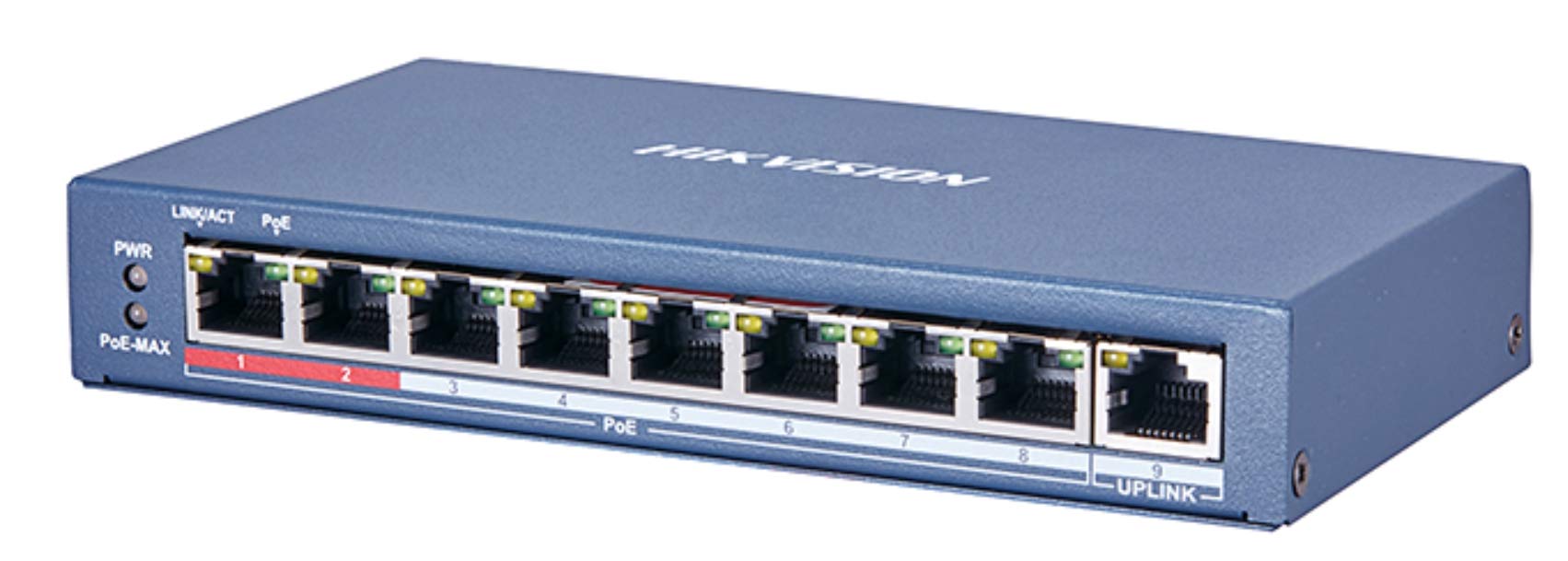Hikvision DS-3E0109P-E2 8-Port Gigabit Unmanaged PoE Switch | 150W Power Budget | Plug & Play | Ideal for IP Cameras, VoIP Phones & Wireless Access Points | Home & Office Network Solution