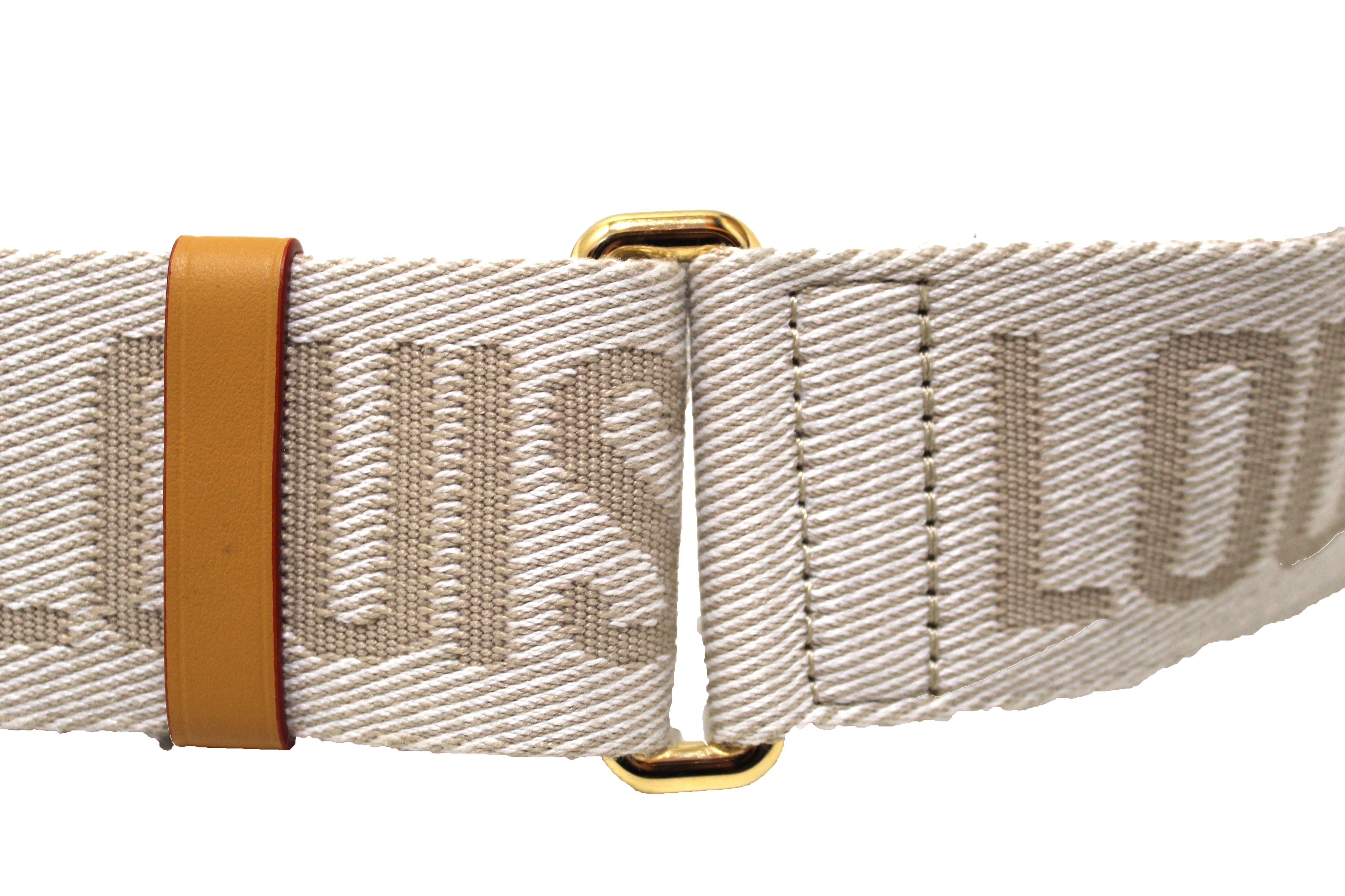 Authentic Louis Vuitton Beige Nylon Adjustable Crossbody Strap - Sporty Luxury Bag Accessory for Travel, Gym & Everyday Use