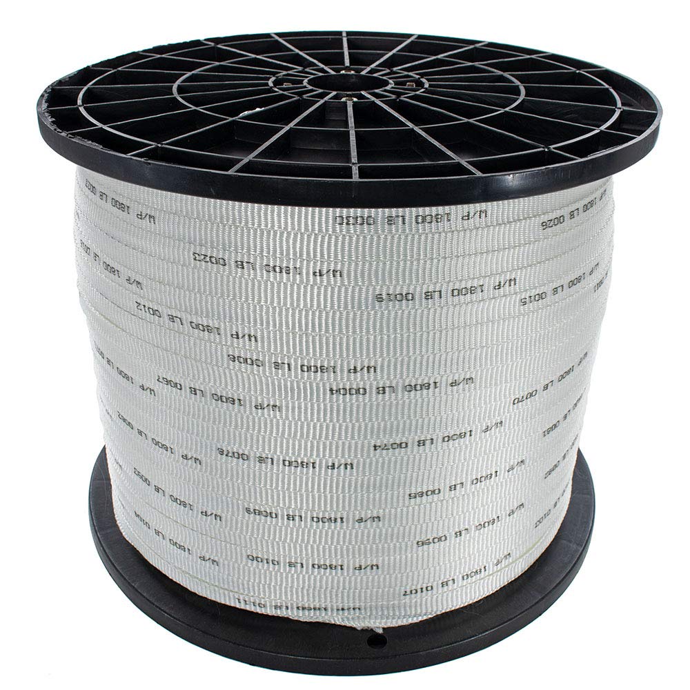 Golberg Woven Polyester Cable Pulling Tape - 5/8 Inch x 5000 Feet Professional Mule Tape for Electrical Installations, Network Cabling & Fiber Optics - Durable White Conduit Pull Tape for Electricians & Telecom Technicians - Perfect for Underground Wiring, Data Centers & Industrial Cable Management