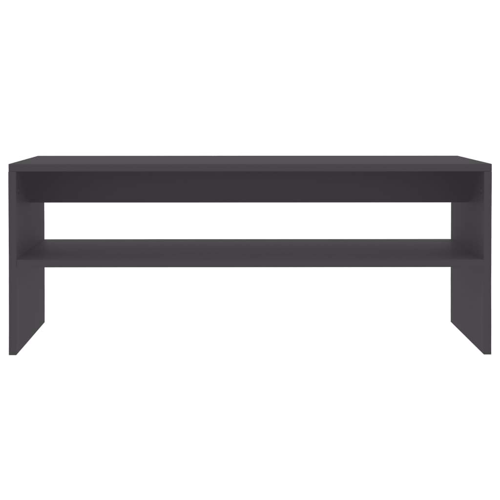 Modern Rectangular Coffee Table with Storage Shelf - Elegant Cocktail Table, Sofa Table & Side Table in Gray | Perfect for Living Room, Lounge & Office Spaces