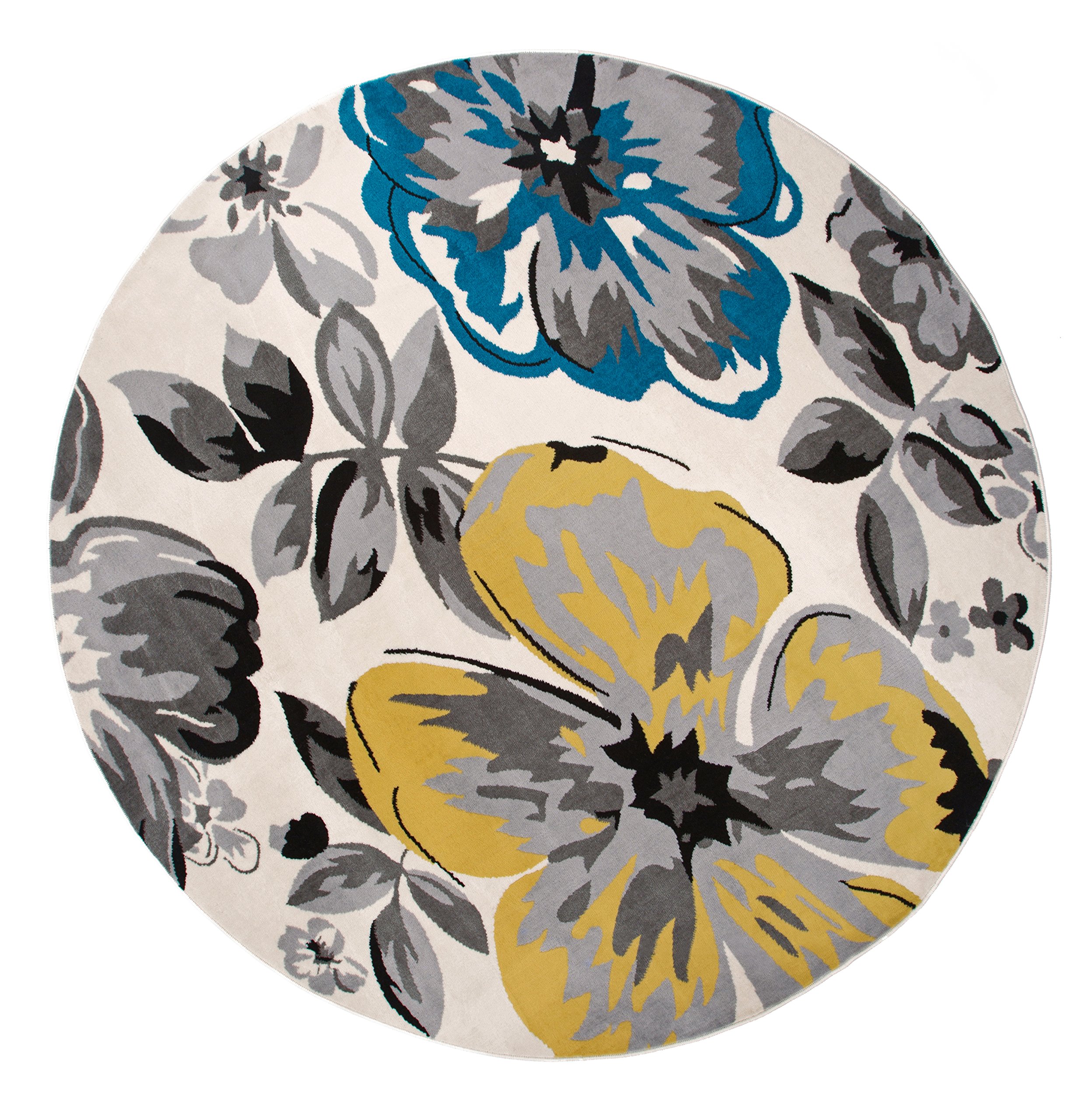 Modern Floral Round Rugs 6' 6