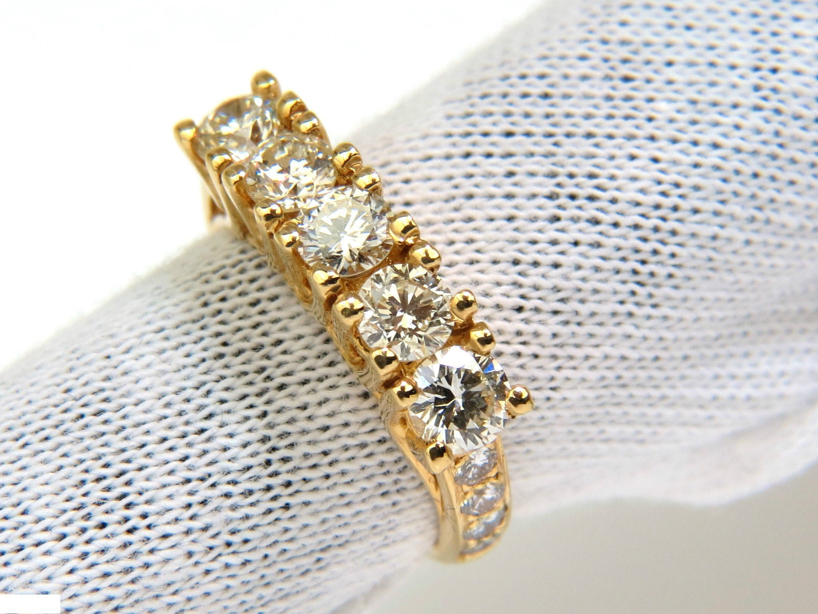 1.82CT Diamond Band Ring with Pave Shoulders in 14K Gold - Elegant Wedding, Engagement, or Anniversary Jewelry for Women