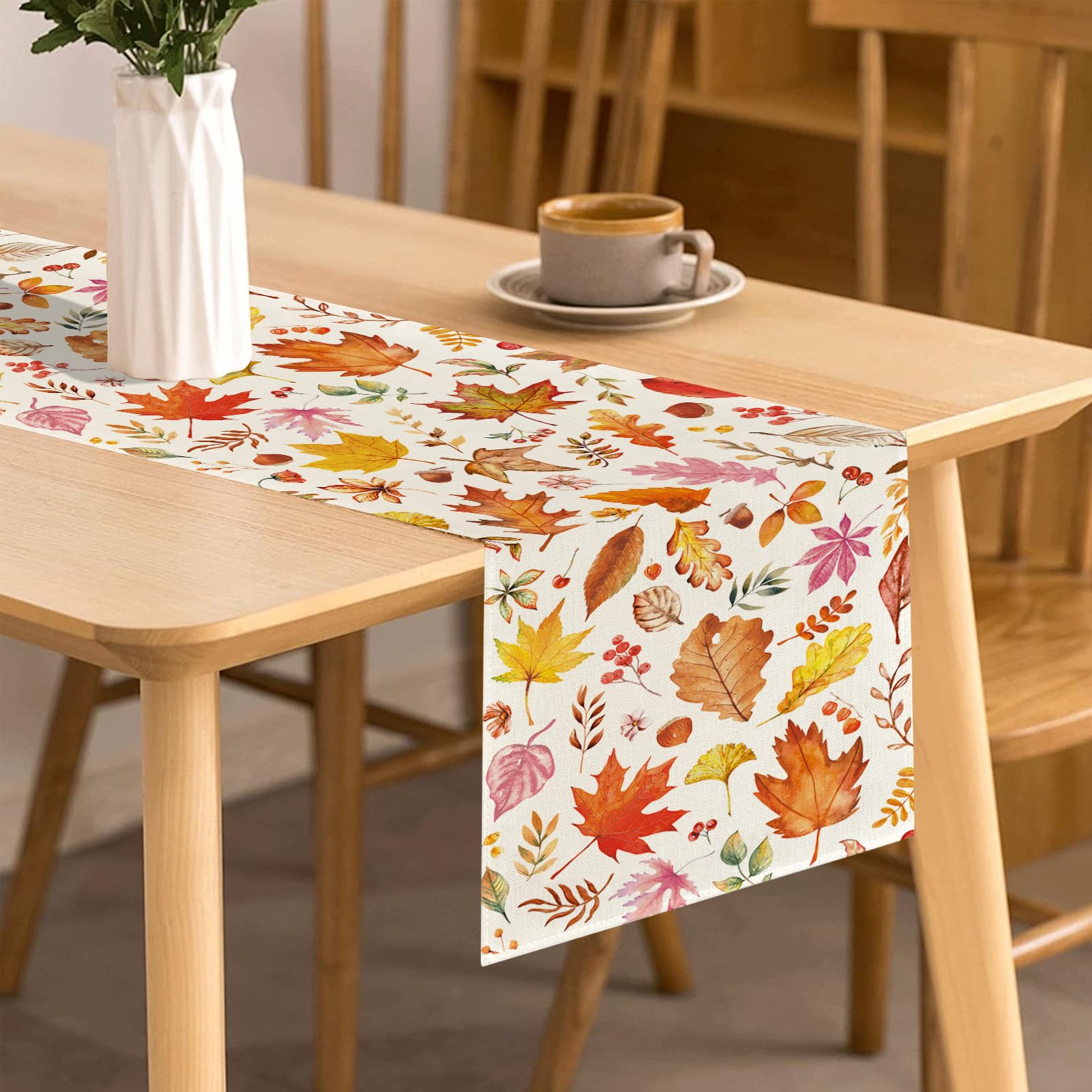 Autumn Maple Leaf Table Runner - 40x180cm Washable Kitchen Decor for Thanksgiving, Holiday Parties & Indoor Fall Decorations | Perfect for Dining Tables, Centerpieces & Seasonal Home Styling